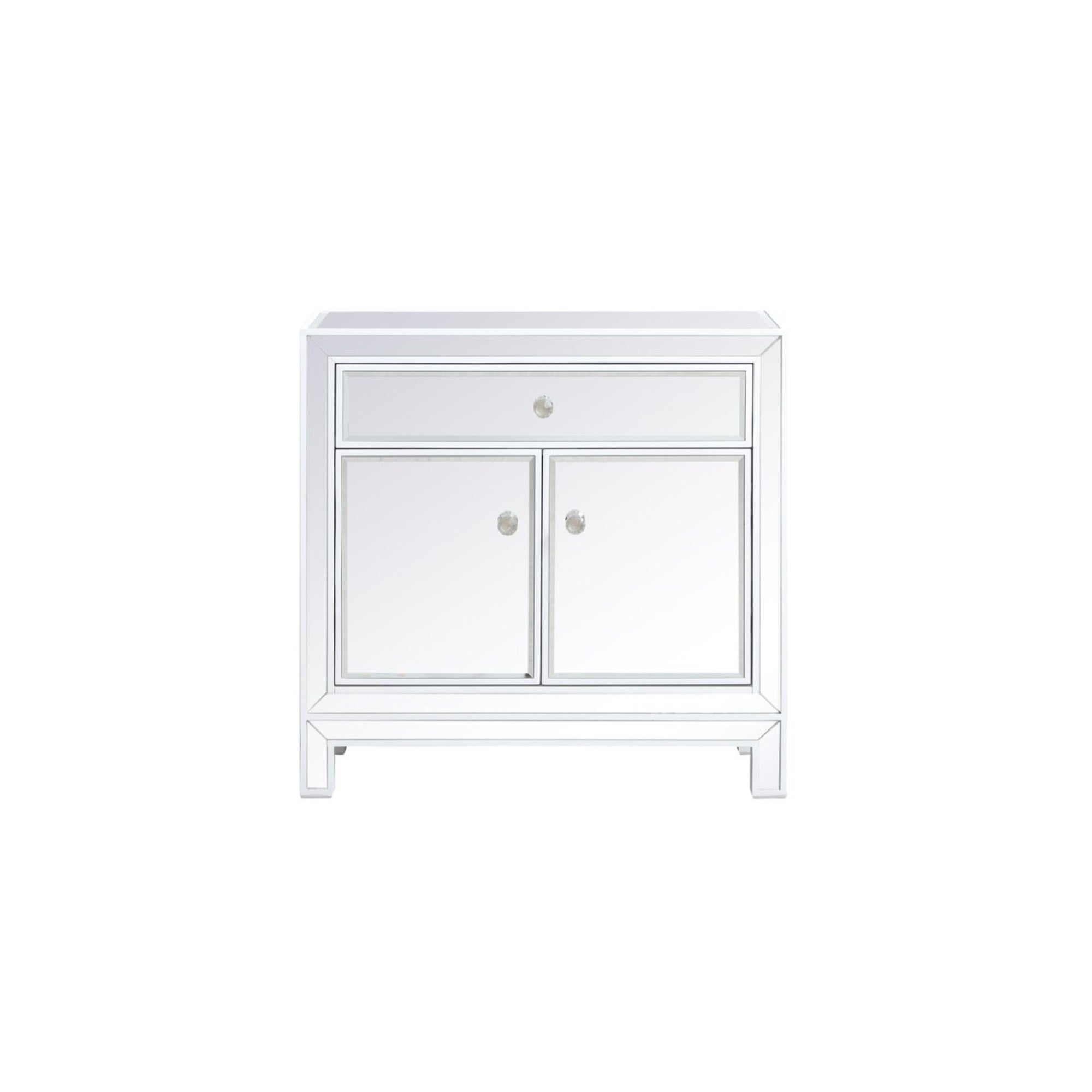 29 Inch Mirrored Cabinet In White