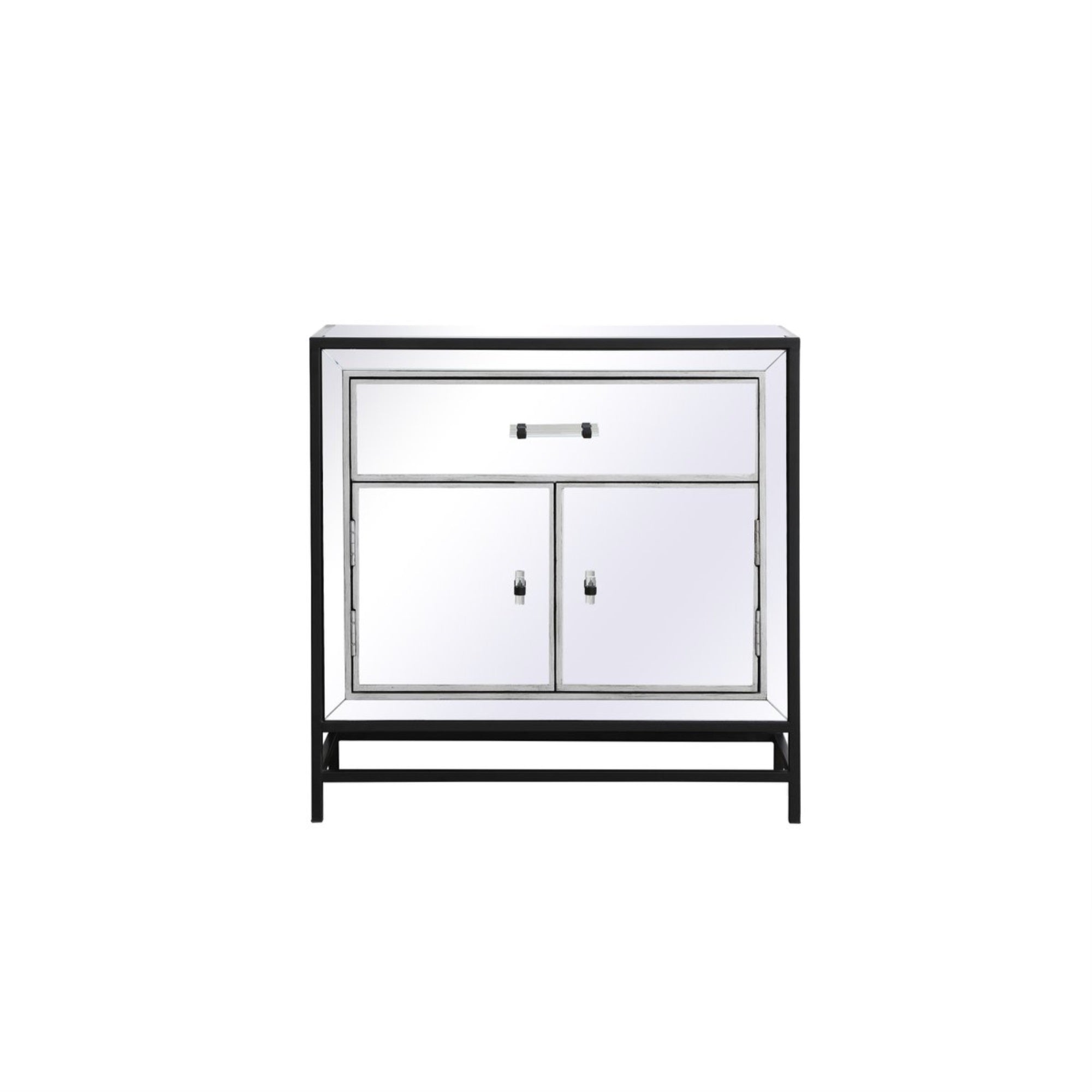 James 28.5 In. Mirrored Cabinet In Black