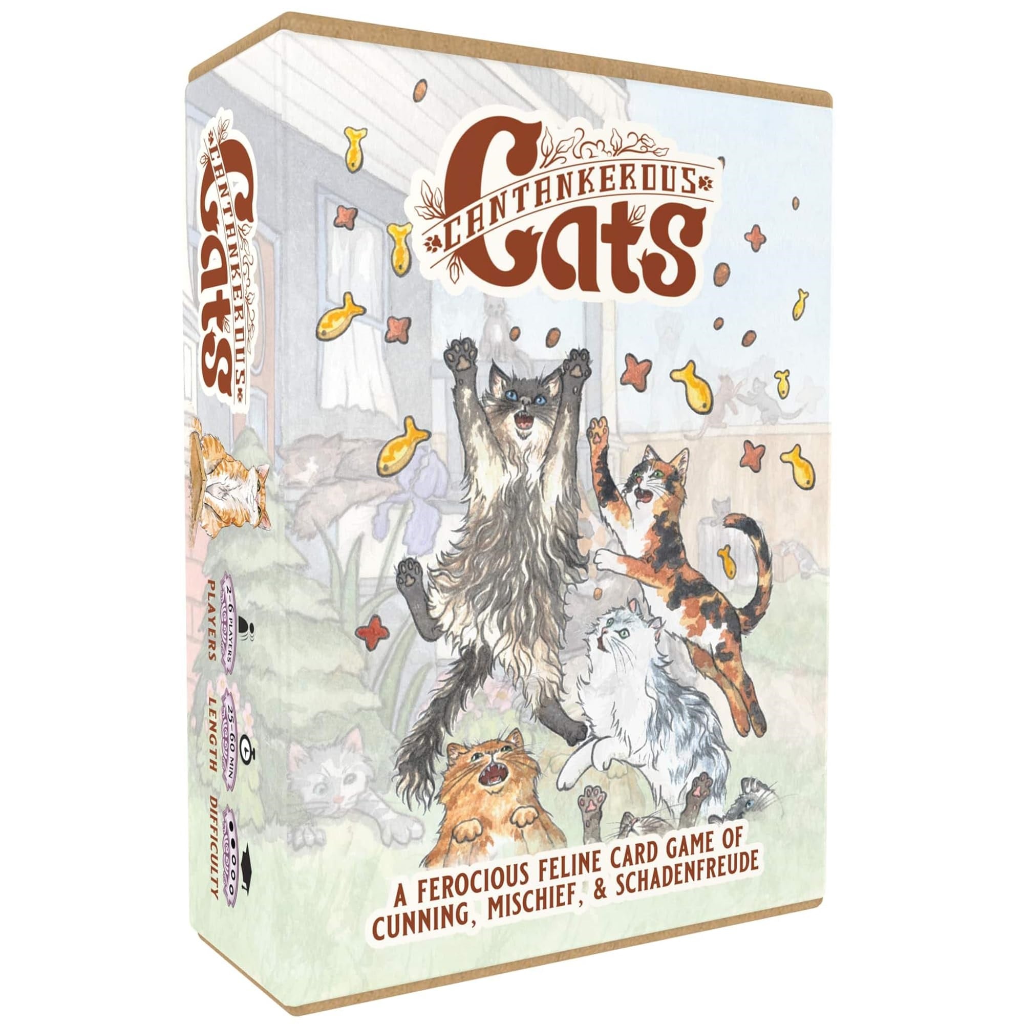 Mentha Designs: Cantankerous Cats 3rd Edition - Cute Take-that Card Game, Mischief & Cunning Hand Management Party Game, Age 10+, 2-6 Players, 25+ Min