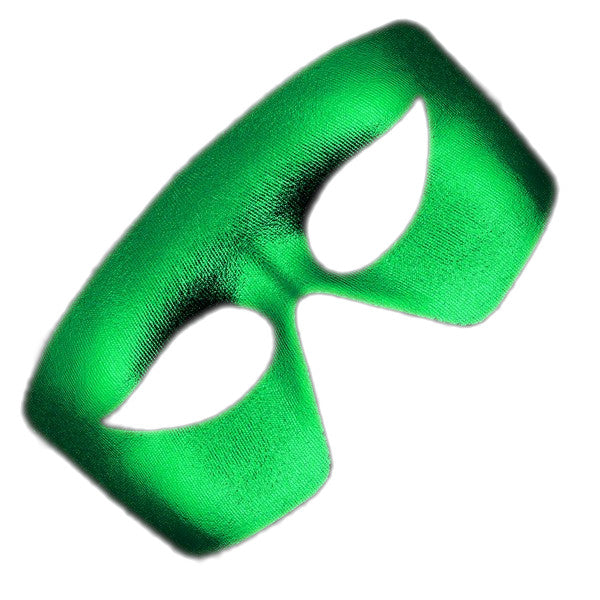 Masquerade Green Non-Light Up Metallic Mask Mardi Gras