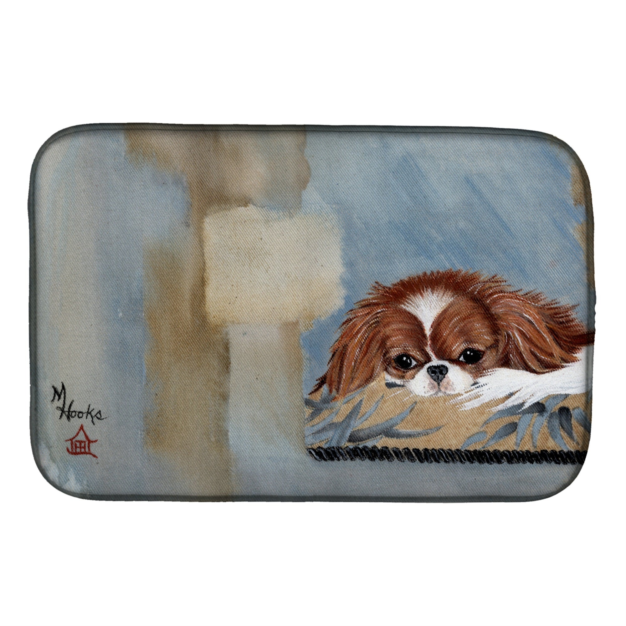 Caroline'S Treasures Mh1010Ddm Japanese Chin Resting Dish-Drying-Mats, 14X21, Multicolor