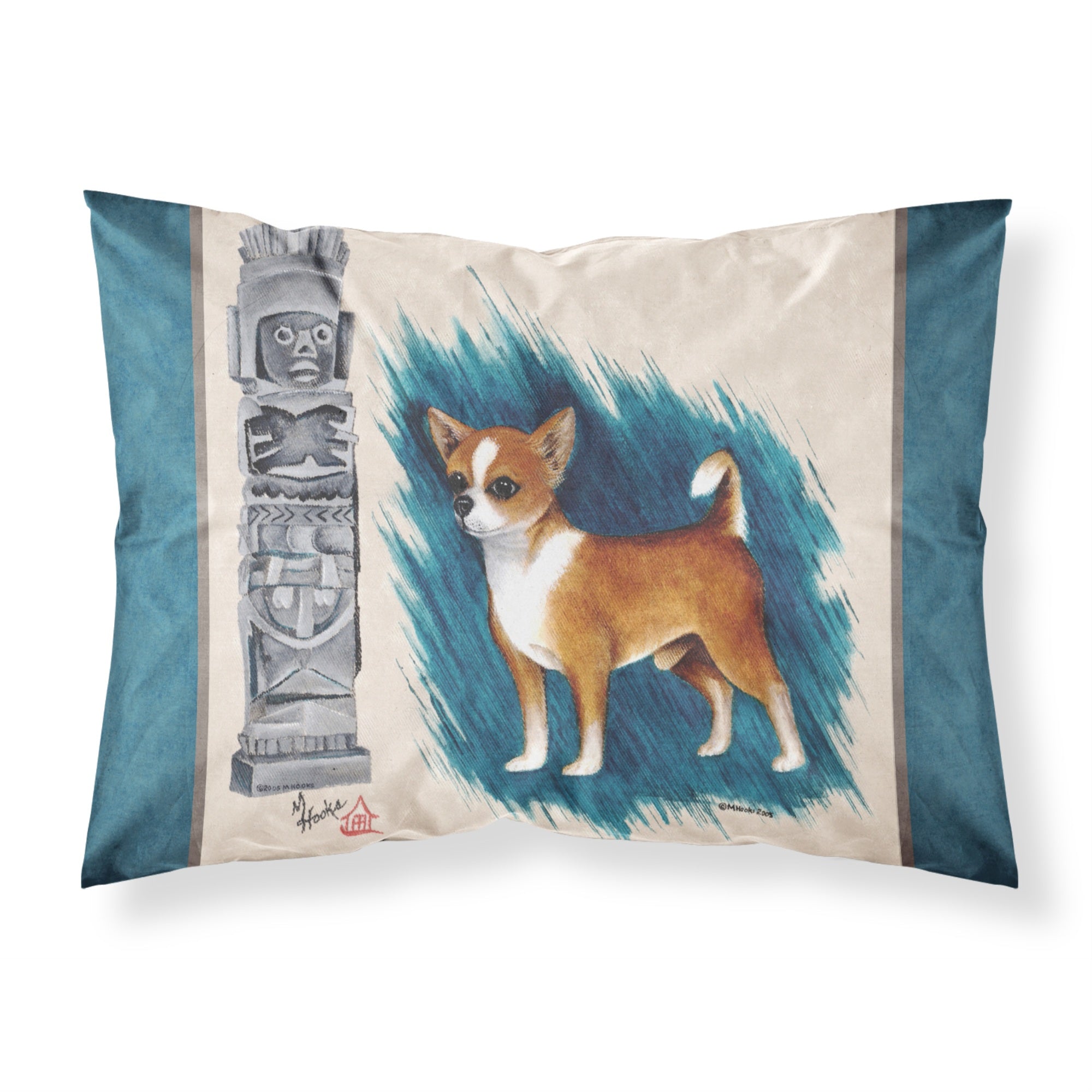 Caroline'S Treasures Mh1011Pillowcase Chihuahua Totem Fabric Standard Pillowcase, Large, Multicolor