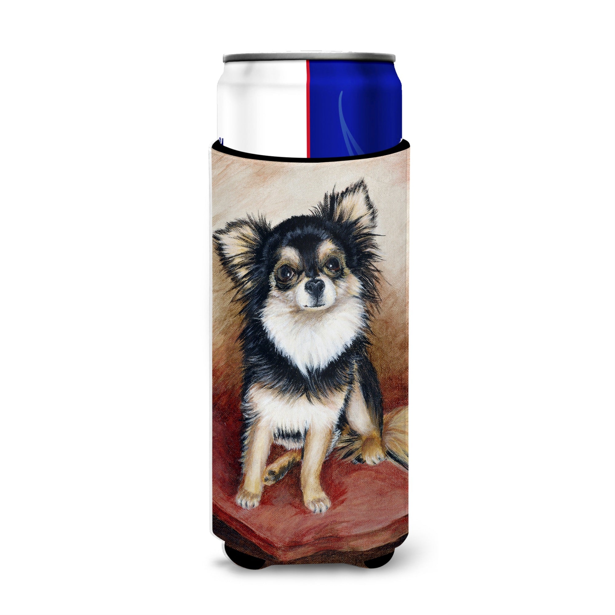 Chihuahua Long Hair Ultra Beverage Insulators For Slim Cans Mh1035Muk
