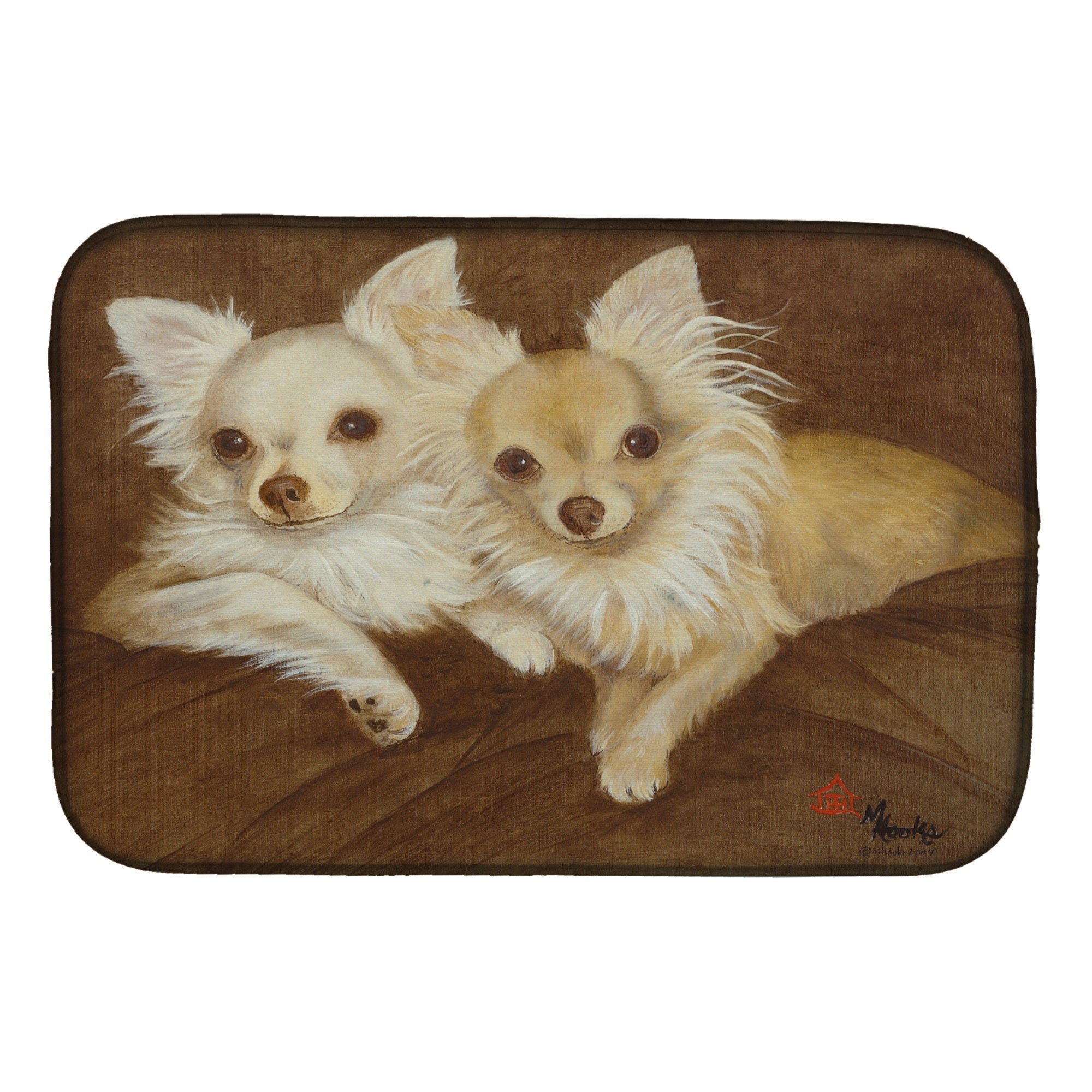 Caroline'S Treasures Mh1042Ddm Chihuahua For The Pair Dish-Drying-Mats, 14X21, Multicolor