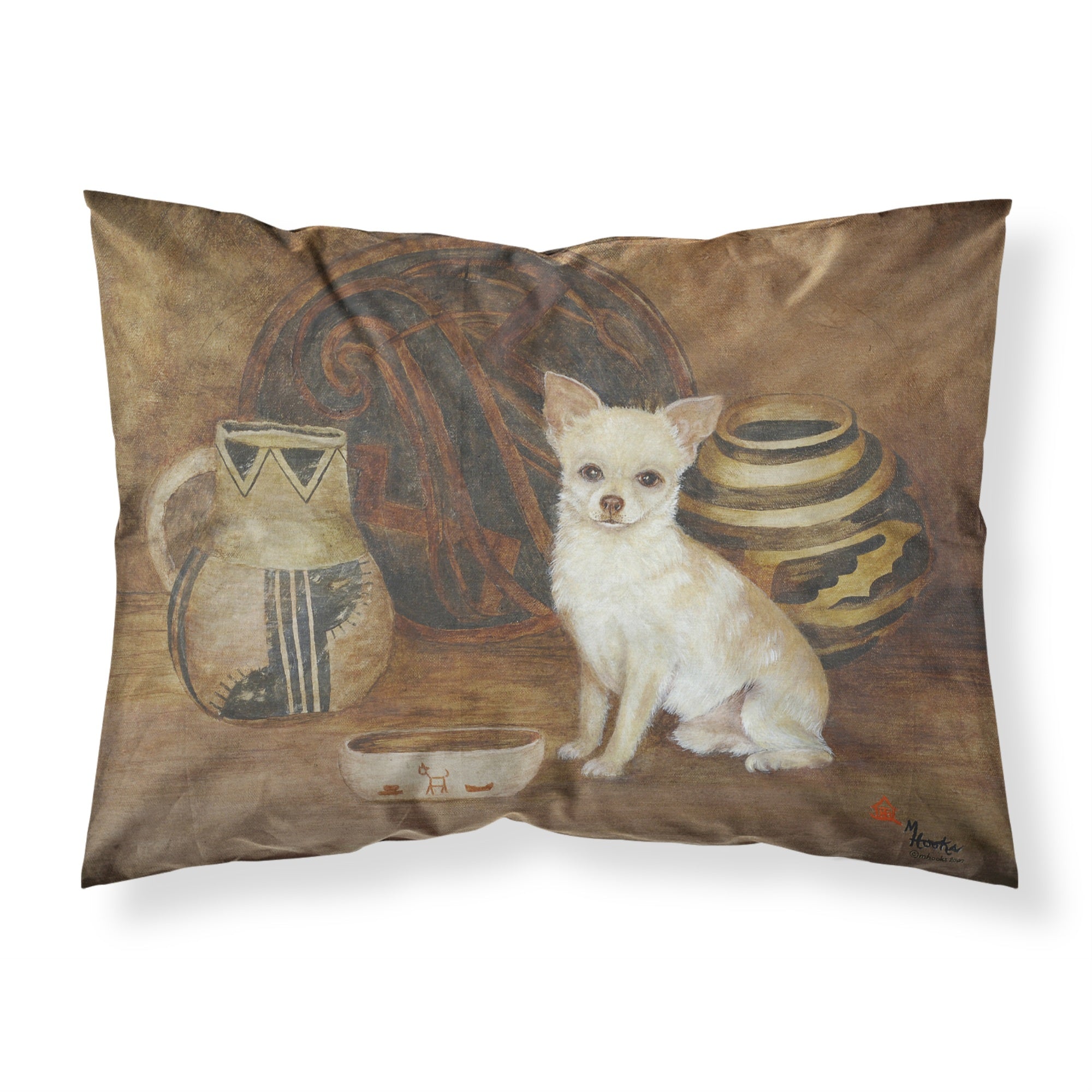 Caroline'S Treasures Mh1043Pillowcase Chihuahua Ancient History Fabric Standard Pillowcase, Large, Multicolor