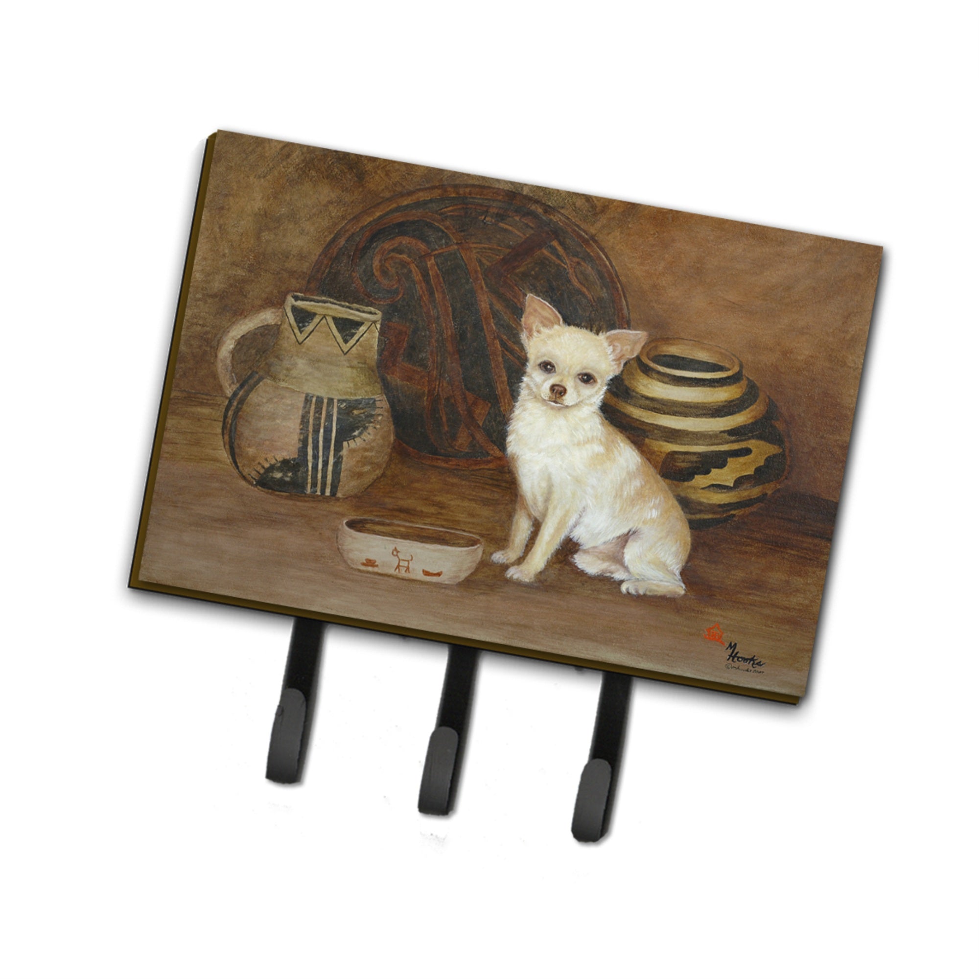 Caroline'S Treasures Mh1043Th68 Chihuahua Ancient History Leash Or Key Holder, Large, Multicolor