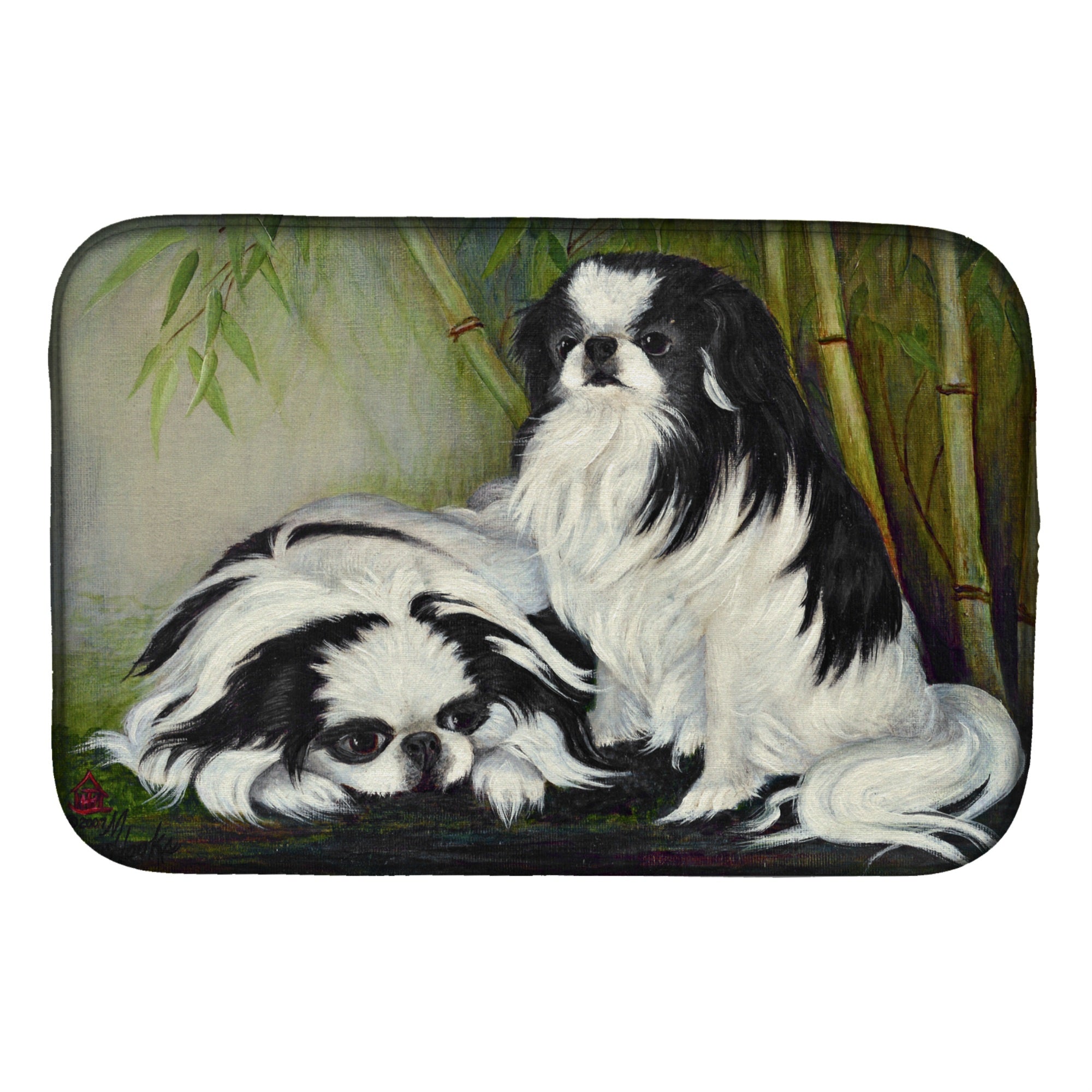 Caroline'S Treasures Mh1044Ddm Japanese Chin Bamboo Garden Dish-Drying-Mats, 14X21, Multicolor