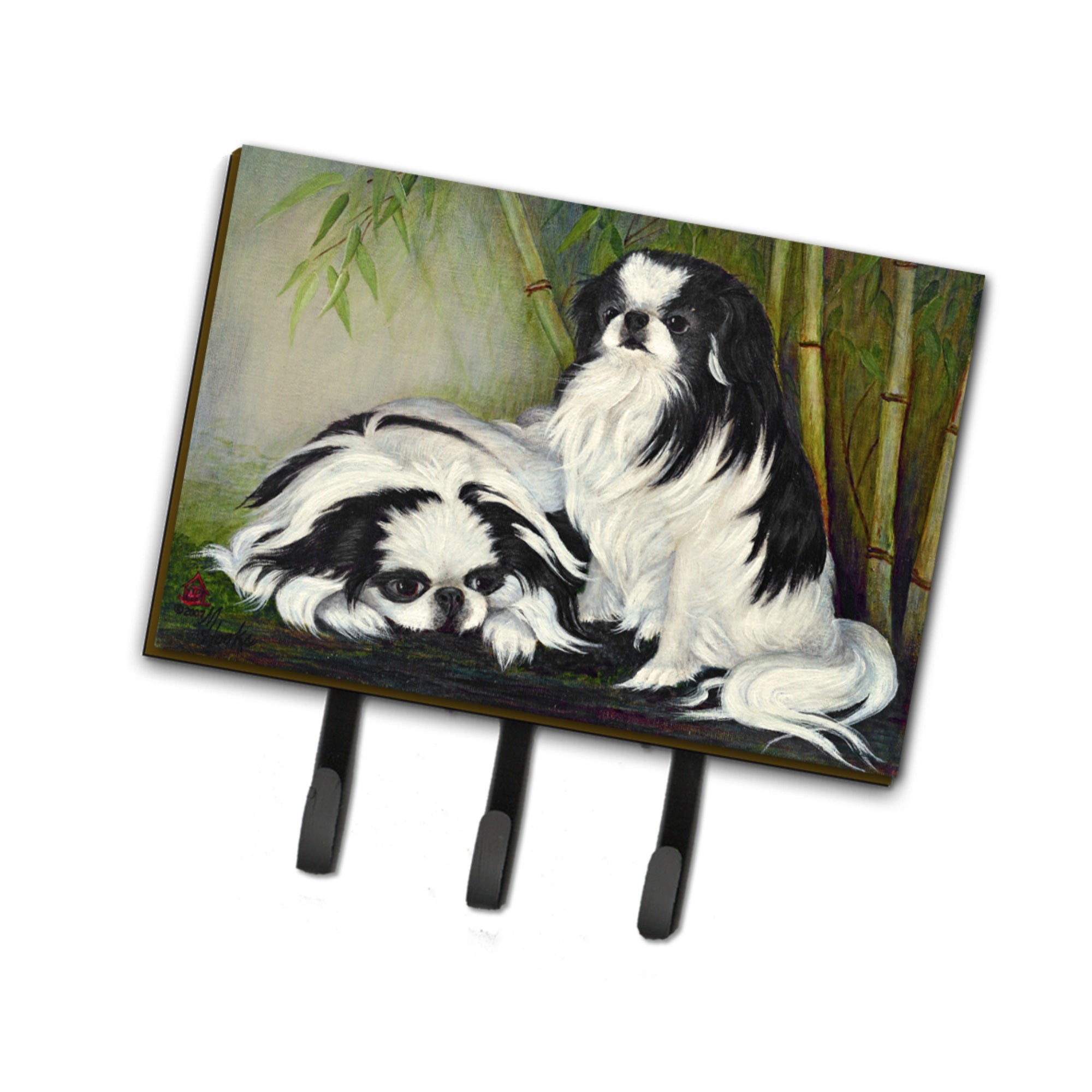 Caroline'S Treasures Mh1044Th68 Japanese Chin Bamboo Garden Leash Or Key Holder, Large, Multicolor