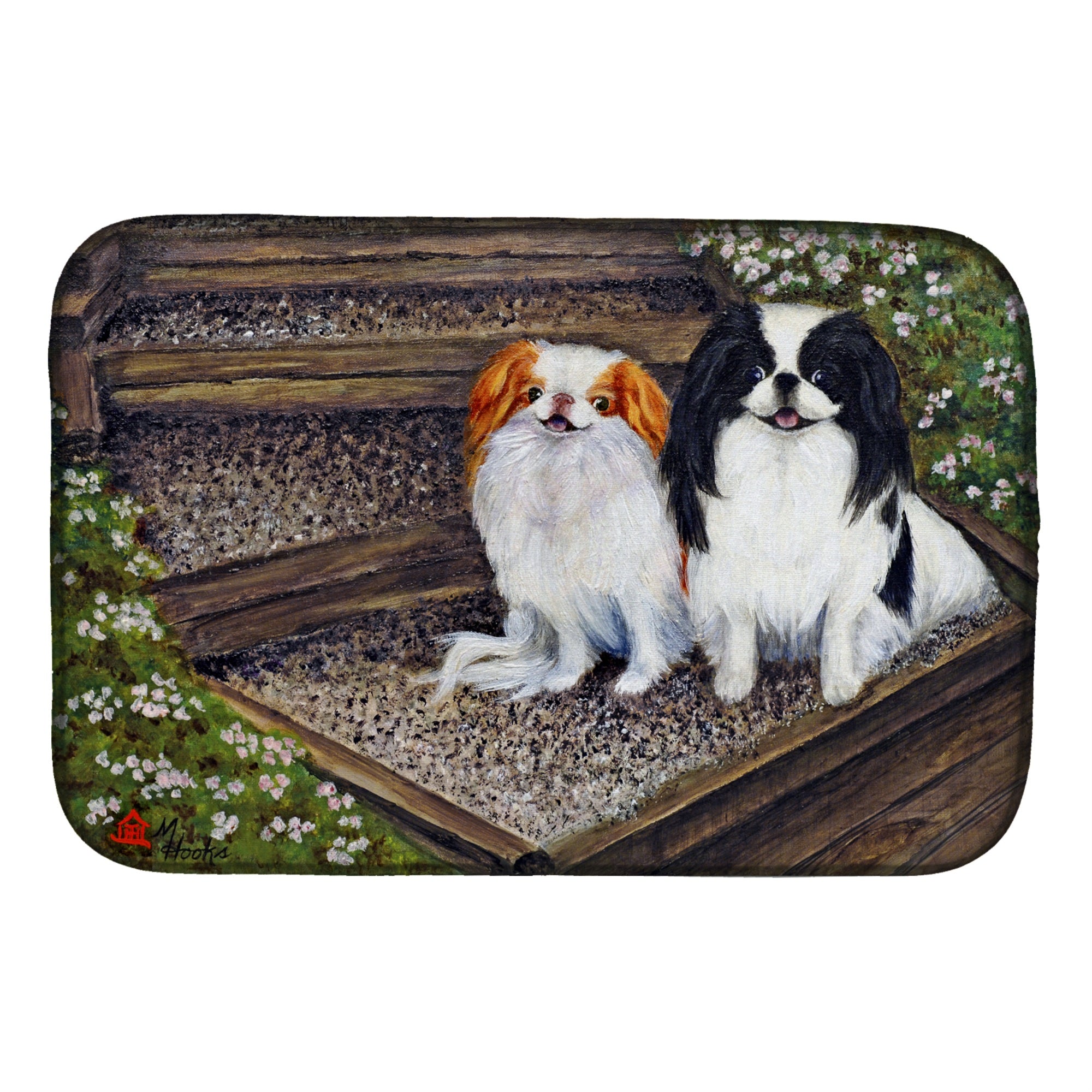 Caroline'S Treasures Mh1047Ddm Japanese Chin Daddy'S Girls Dish-Drying-Mats, 14X21, Multicolor