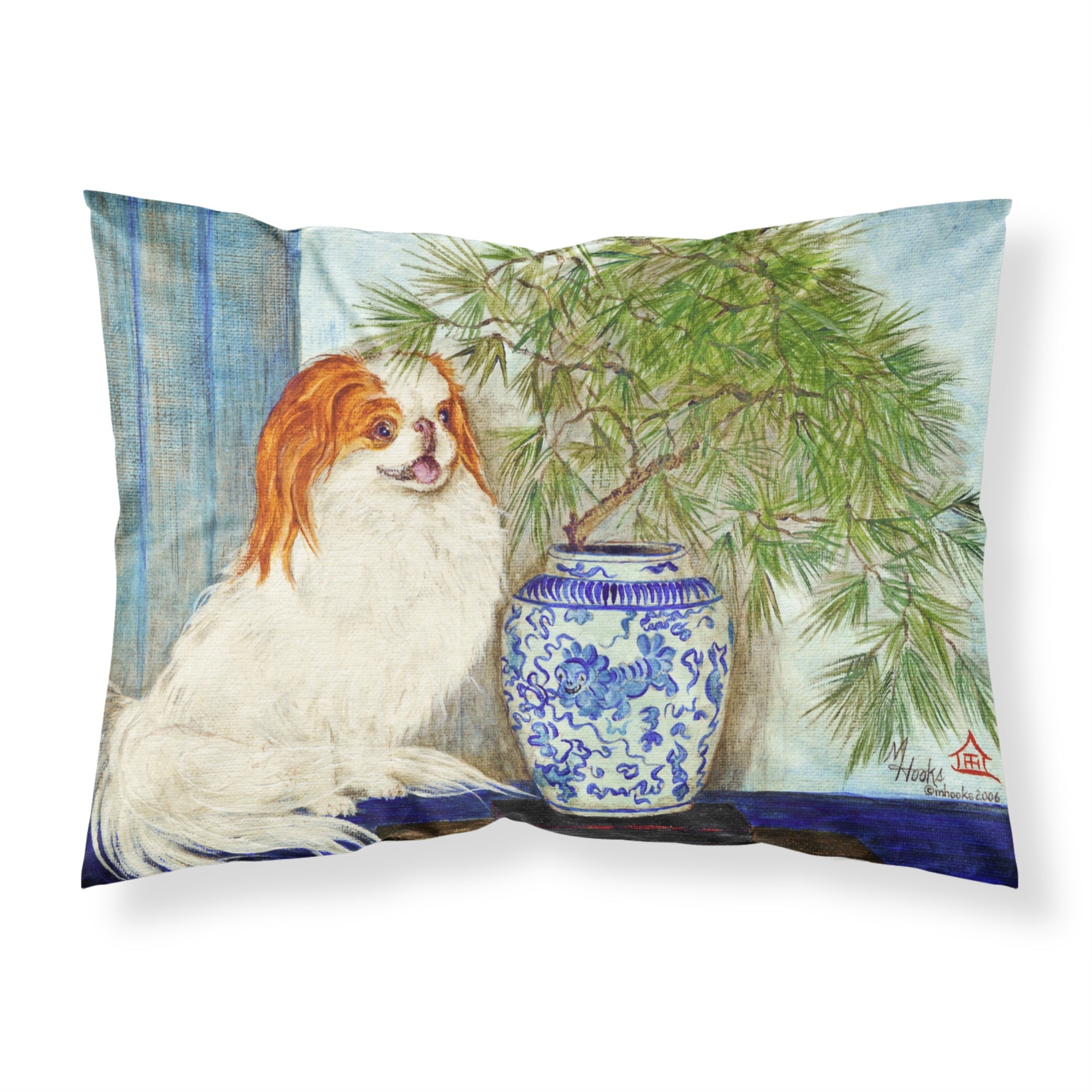 Caroline'S Treasures Mh1048Pillowcase Japanese Chin Ming Vase Fabric Standard Pillowcase, Large, Multicolor