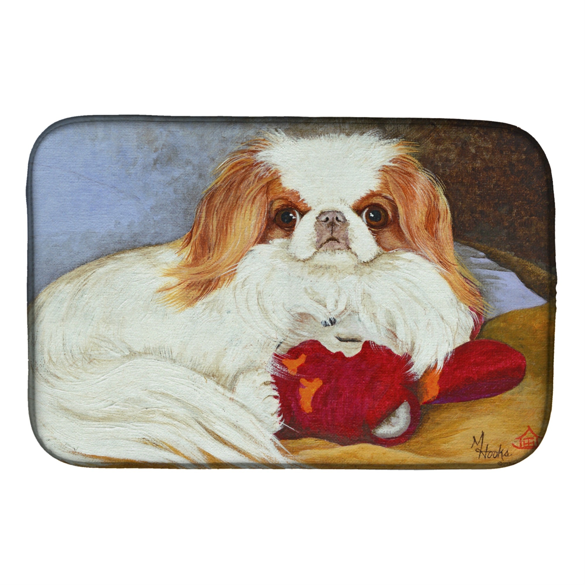 Caroline'S Treasures Mh1049Ddm Japanese Chin Pink Gorilla Dish-Drying-Mats, 14X21, Multicolor