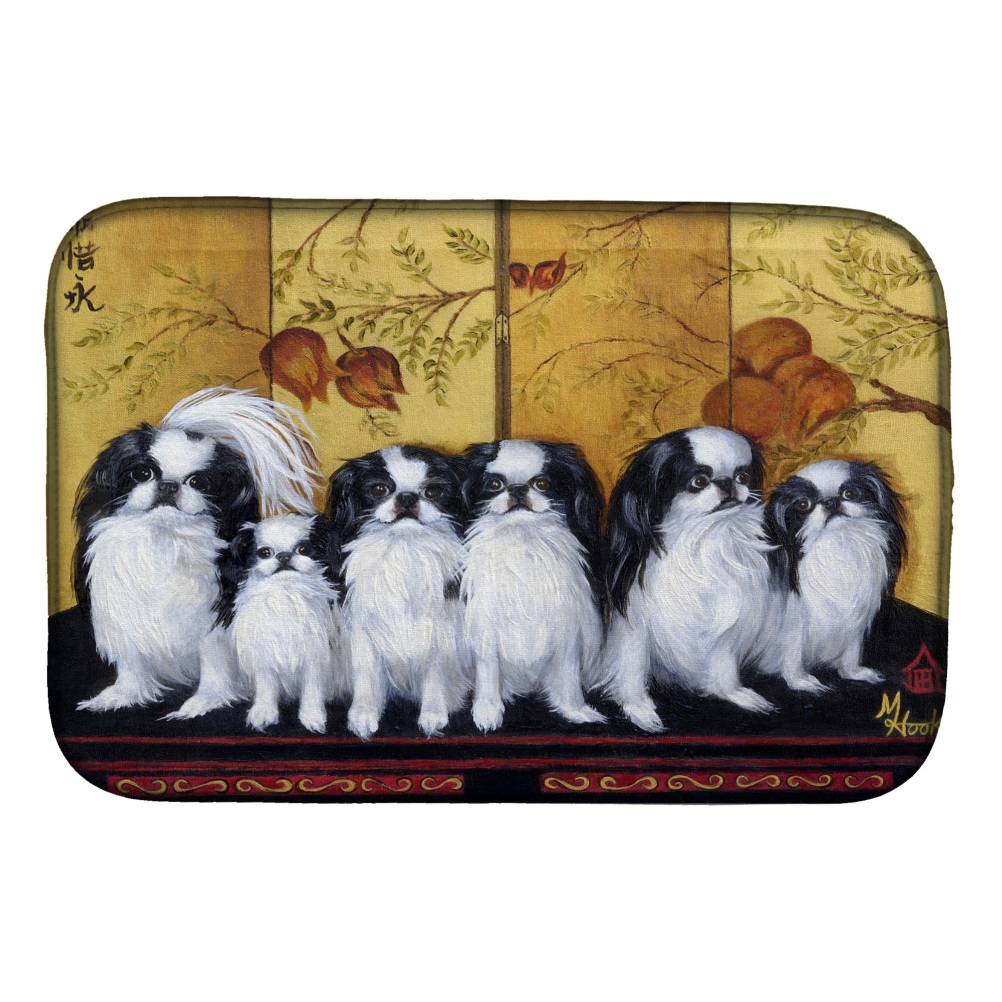 Caroline'S Treasures Mh1060Ddm Japanese Chin Tea House Dish-Drying-Mats, 14X21, Multicolor