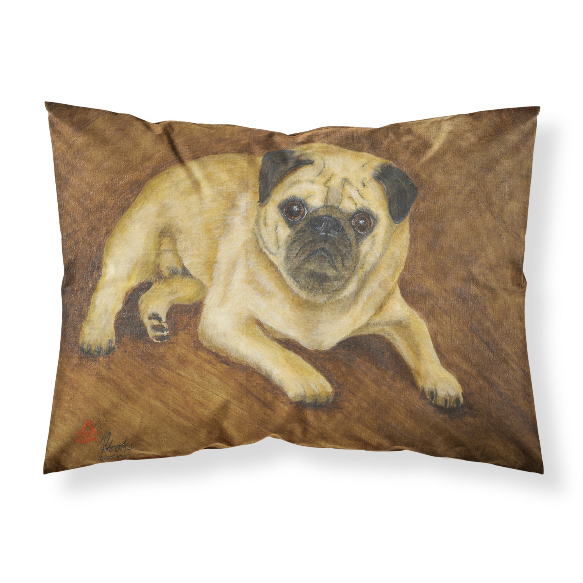 Caroline'S Treasures Fawn Pug Roscoe Printed, Polyester Envelope Closure Pillowcase, Standard, Multicolor