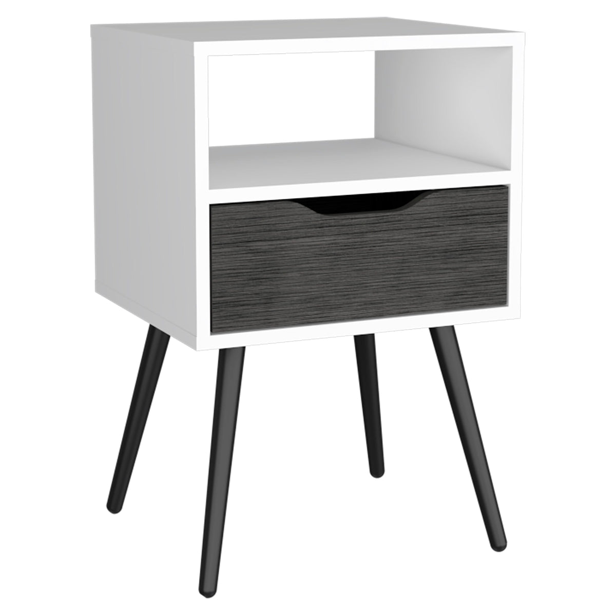 Otom Nightstand  -Bedroom -Smokey Oak / White