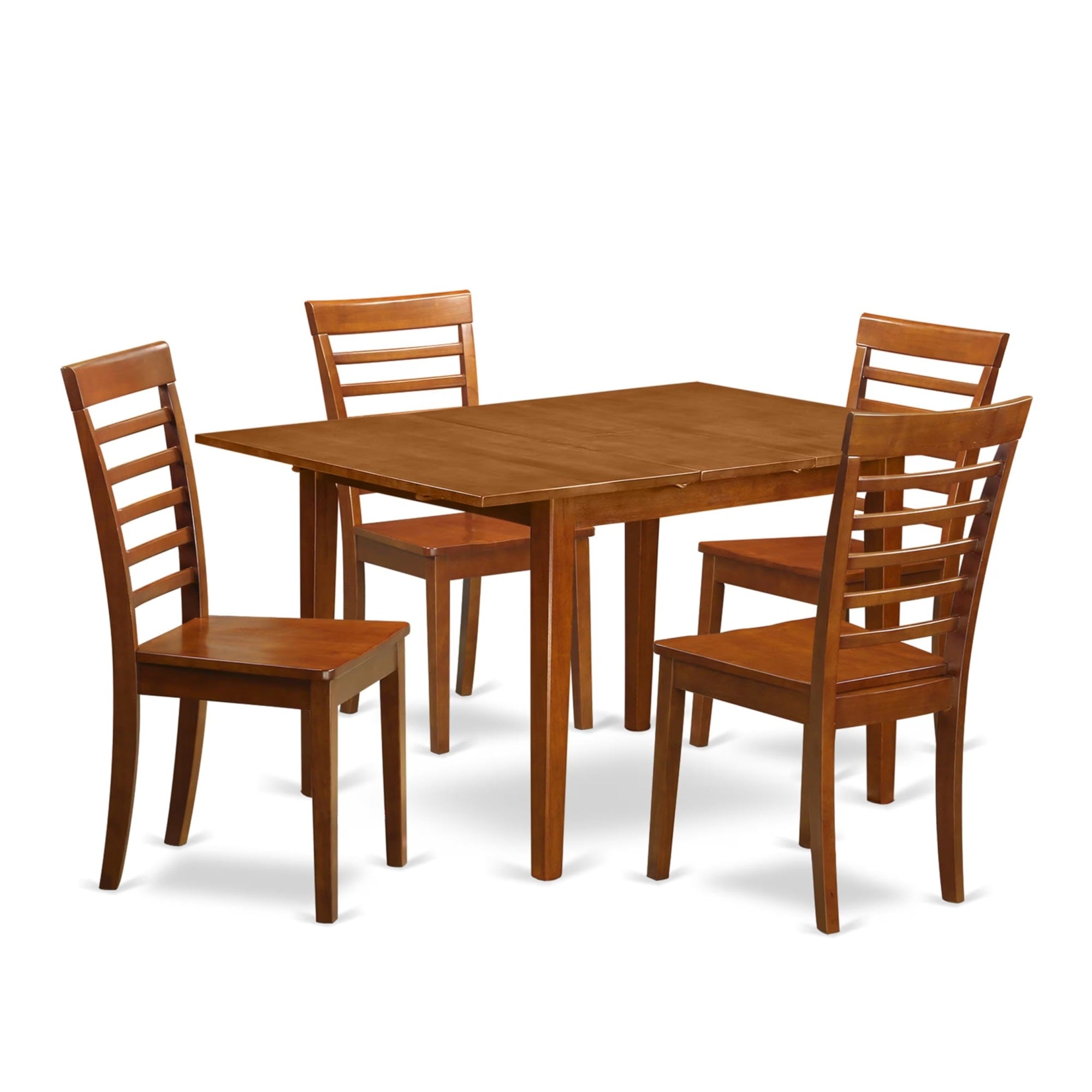 Casafoyer Mila5-Sbr-W Milan 5 Piece Set For 4 Includes A Rectangle Kitchen Table With  Leaf And 4 Dining Room Chairs, 36X54 Inch