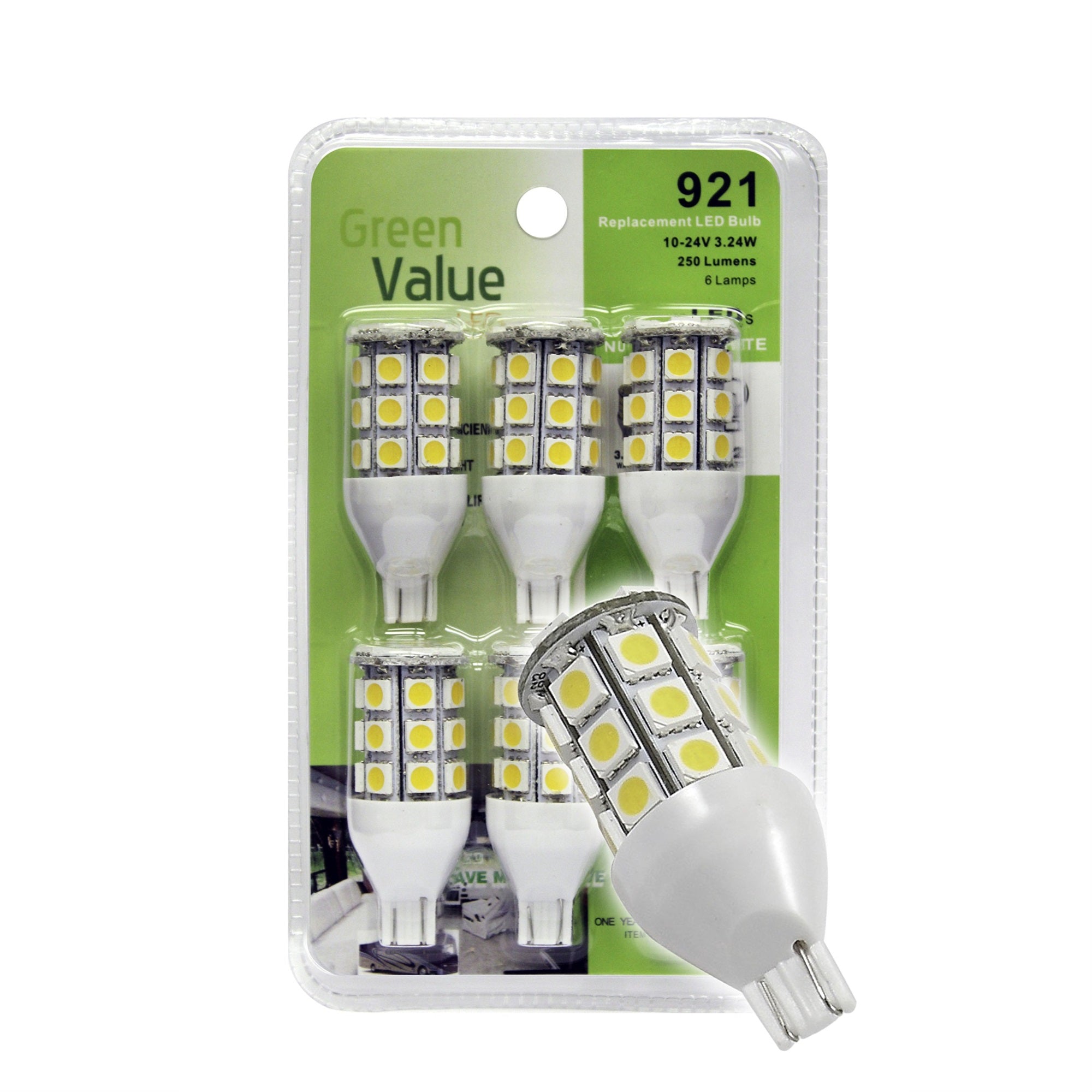 Ming'S Mark 25012V Led Bulb 921 Base - Natural White, Pack Of 6