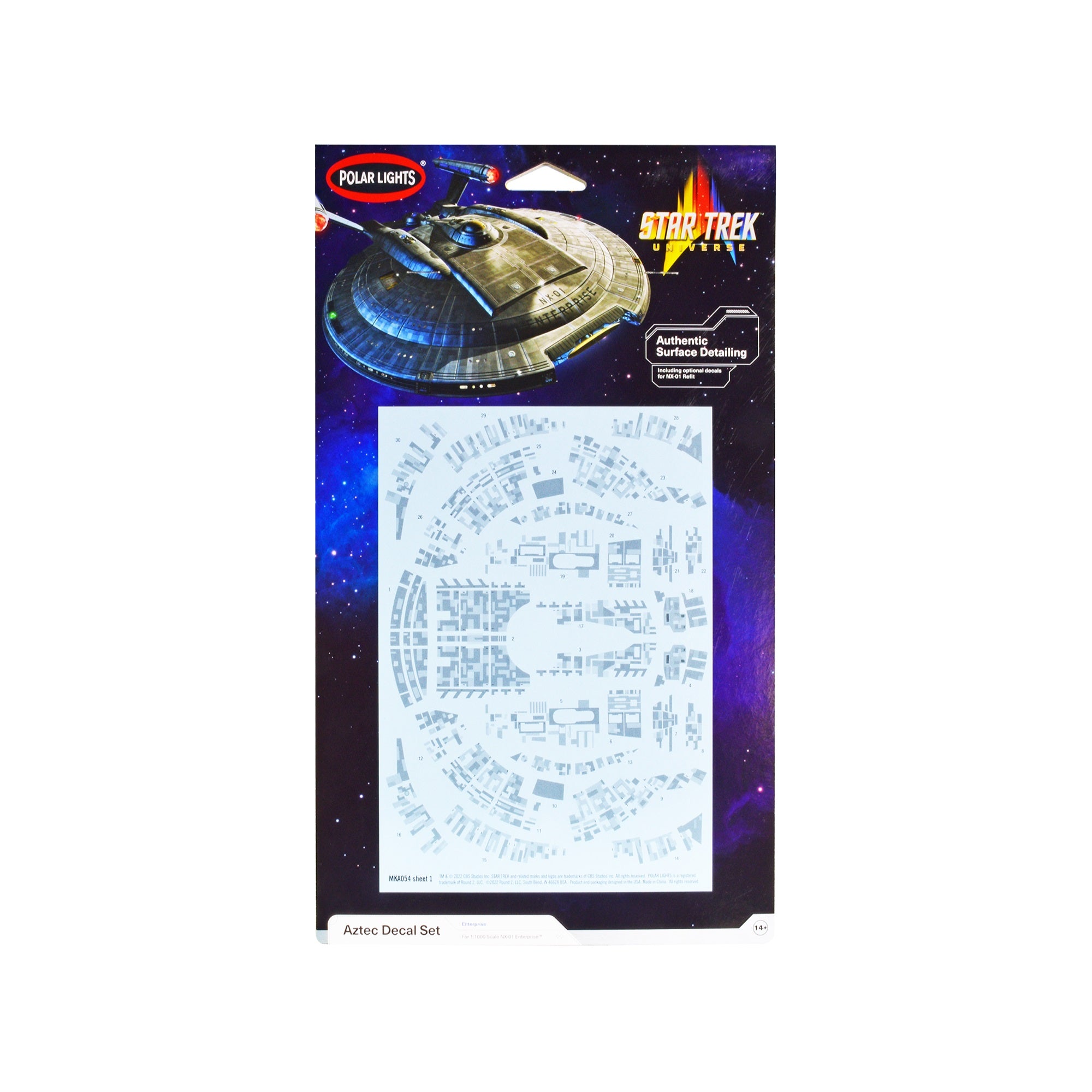 Star Trek Universe' Aztec Decal Pack For Nx-01 Enterprise Ship In 1/1000 Scale By Polar Lights