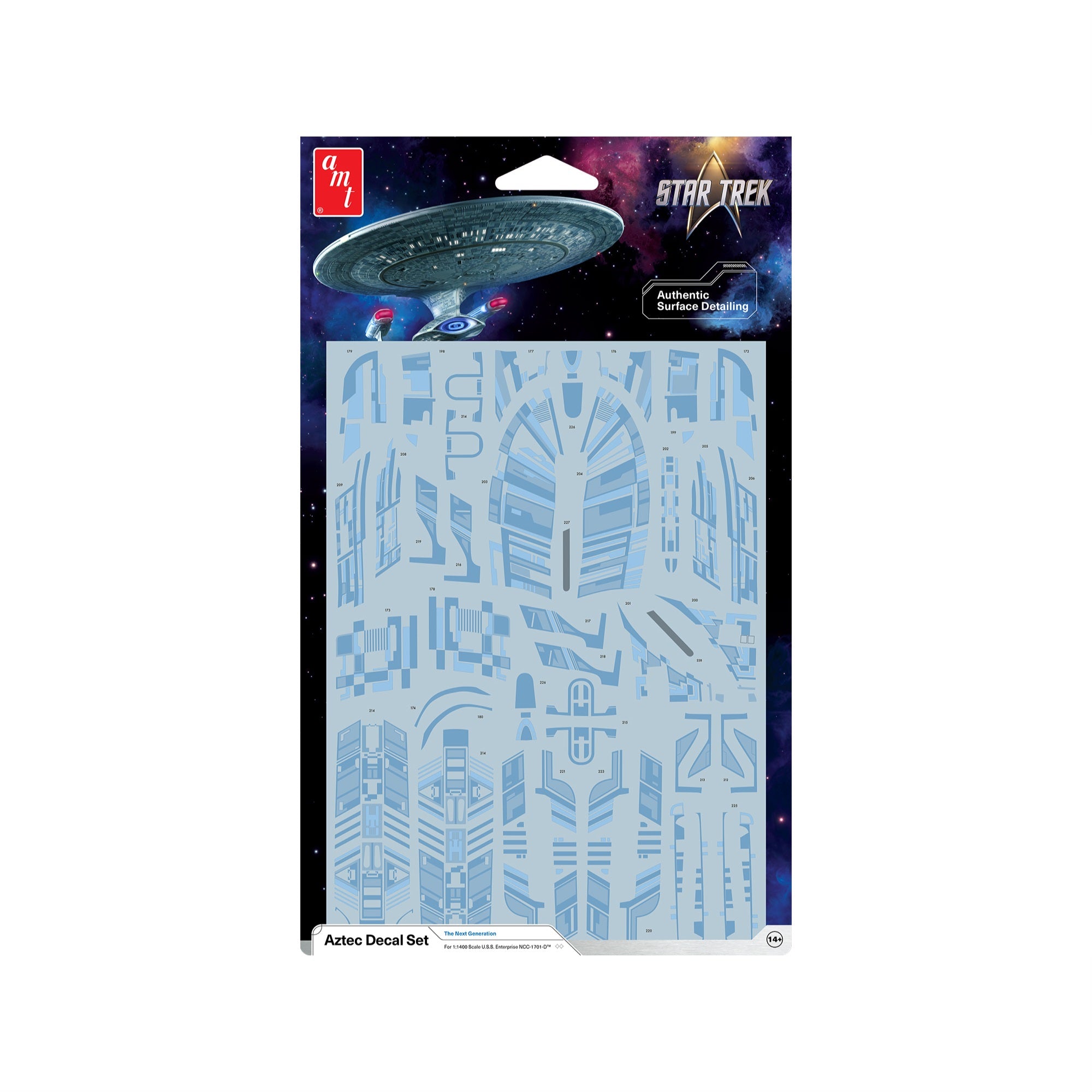 Star Trek: The Next Generation' U.S.S. Enterprise Ncc-1701-D Aztec Decal Set 1/1400 Scale By Amt