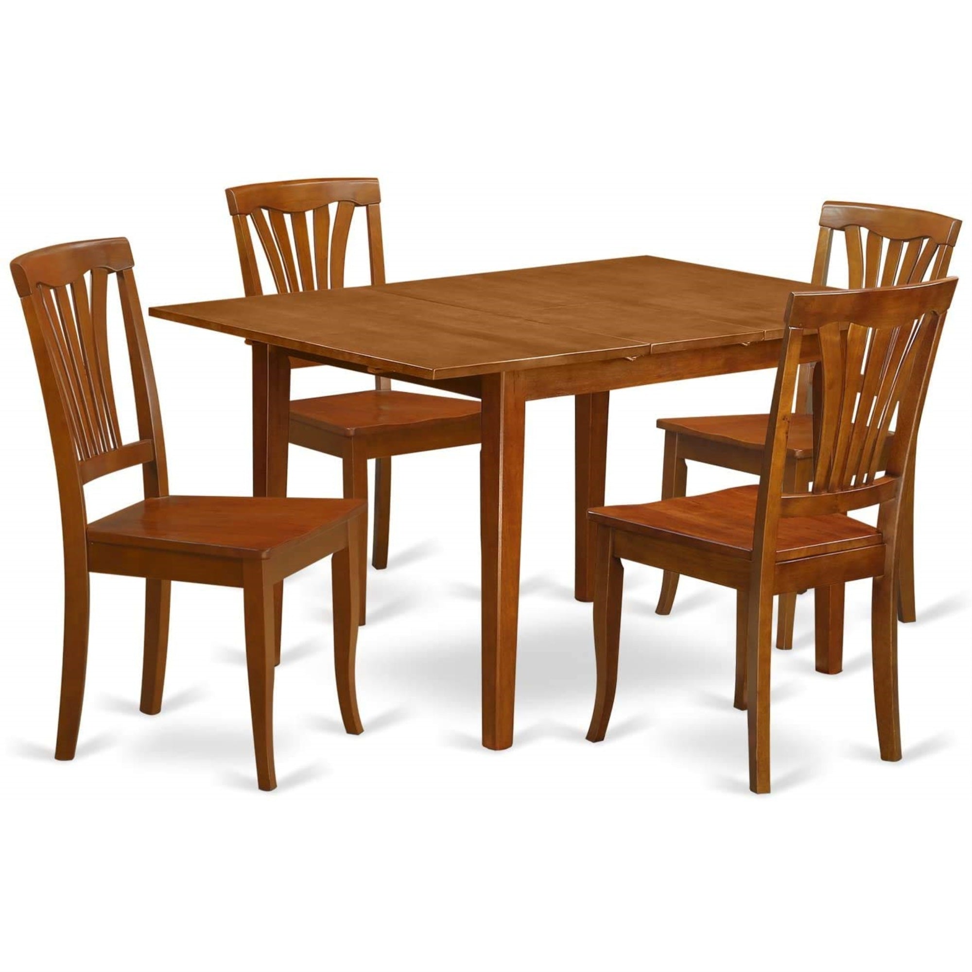 Ergode Mlav5-Sbr-W, 5-Piece Kitchen Table Set, Includes 4 Chairs & Butterfly Leaf Table, Modern Design, Easy Assembly, High-Quality Craftsmanship, Perfect For Home Parties, Satisfaction Guaranteed