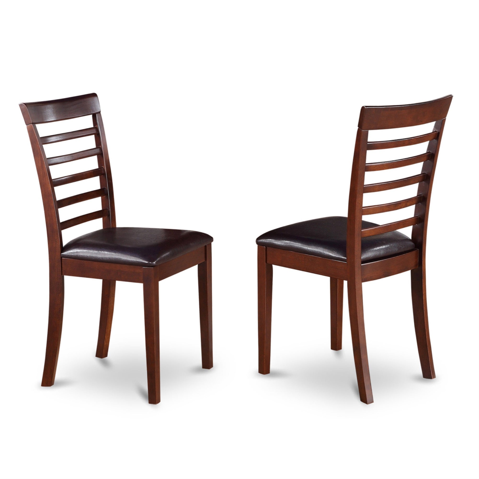 Set Of 2 Chairs Mlc-Mah-Lc Milan Kitchen Chair With Faux Leather Seat - Mahogany Finish