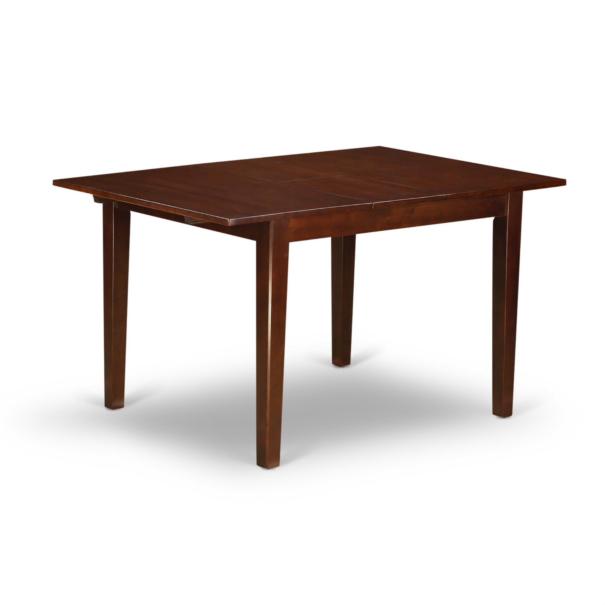 7 Pc Kitchen Nook Dining Set , Trendy Design , High-Quality Asian Solid Wood , Extendable Leaf , Slatted Back Chairs , Mahogany/Saddle Brown Finish