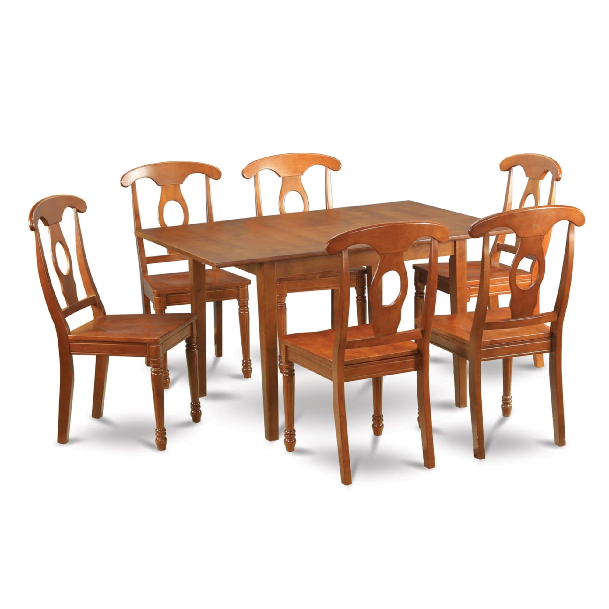 Casafoyer Mlna7-Sbr-W Milan 7 Piece Room Set Consist Of A Rectangle Kitchen Table With  Leaf And 6 Dining Chairs, 36X54 Inch