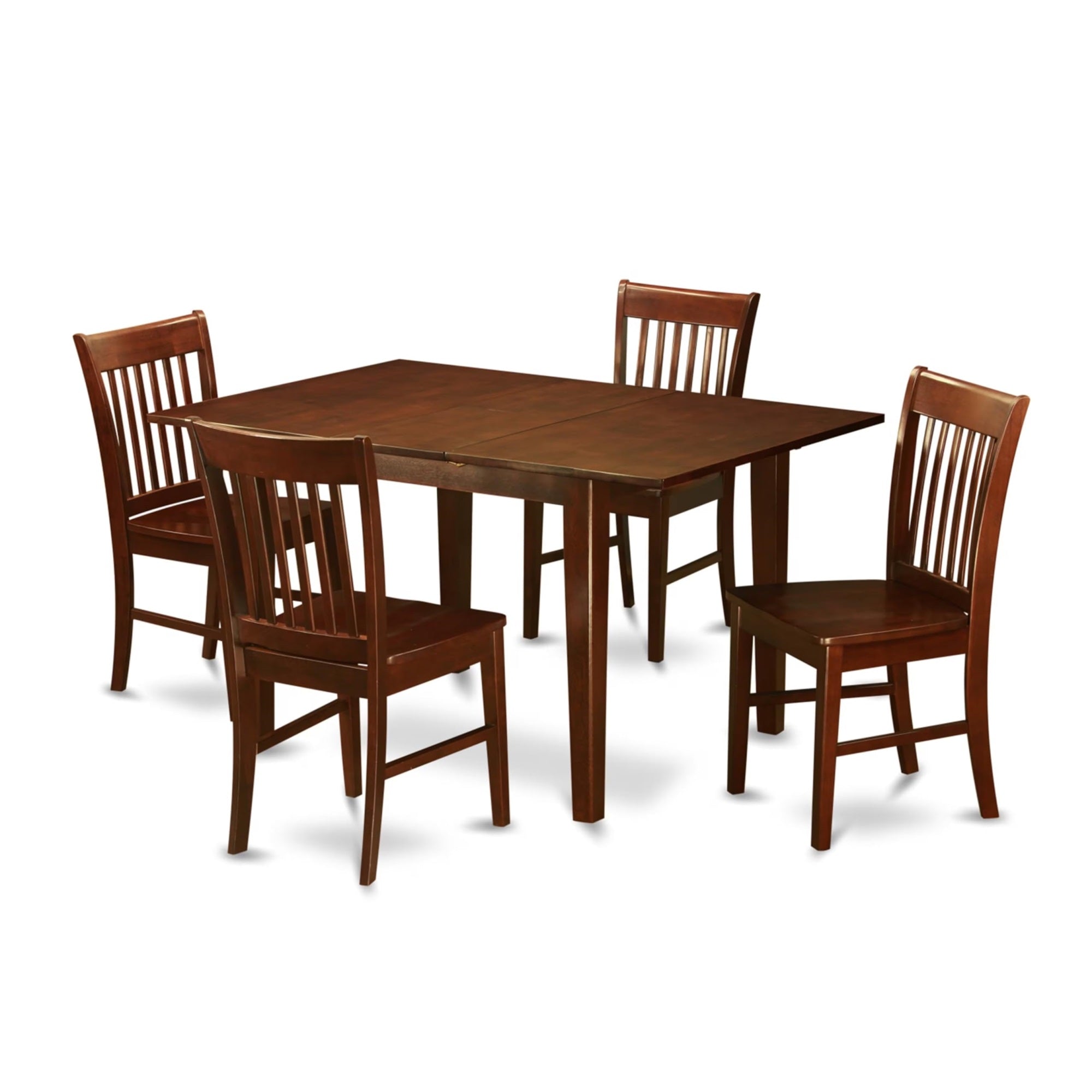 Casafoyer Mlno5-Mah-W 5 Piece Dining Table Set For 4 Includes A Rectangle Kitchen Table With  Leaf And 4 Kitchen Dining Chairs, 36X54 Inch, Mahogany