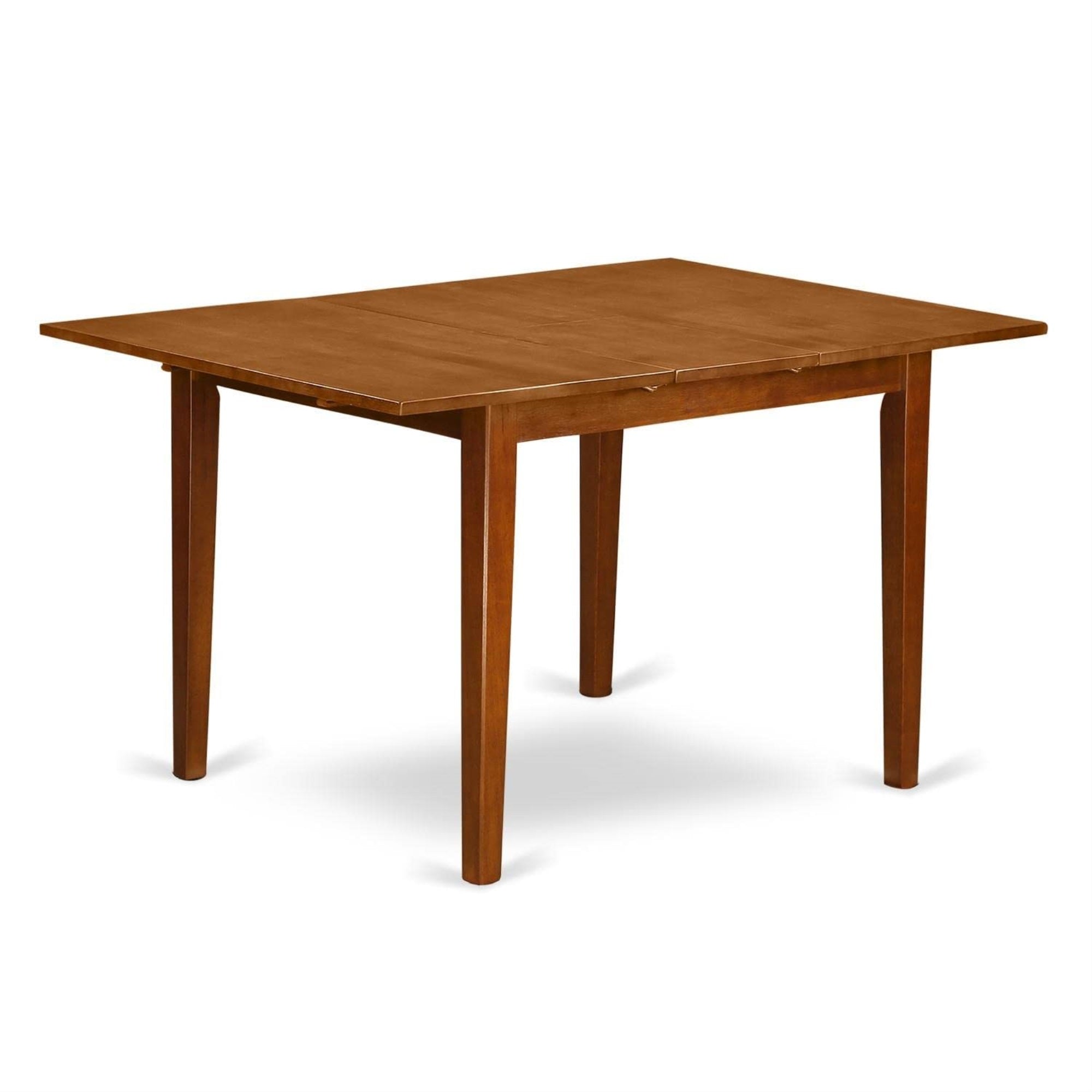 East West Furniture Mlpo3-Sbr-C Milan 3 Piece Kitchen Set Contains A Rectangle Dining Room Table With Butterfly Leaf And 2 Linen Fabric Upholstered Chairs, 36X54 Inch, Saddle Brown