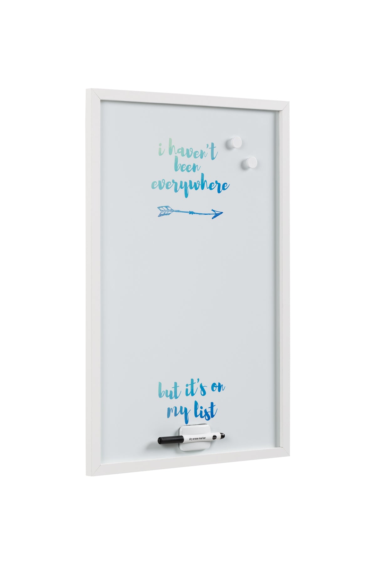 Magnetic Dry-Erase Quote Travel Board 16 X 24 White Frame