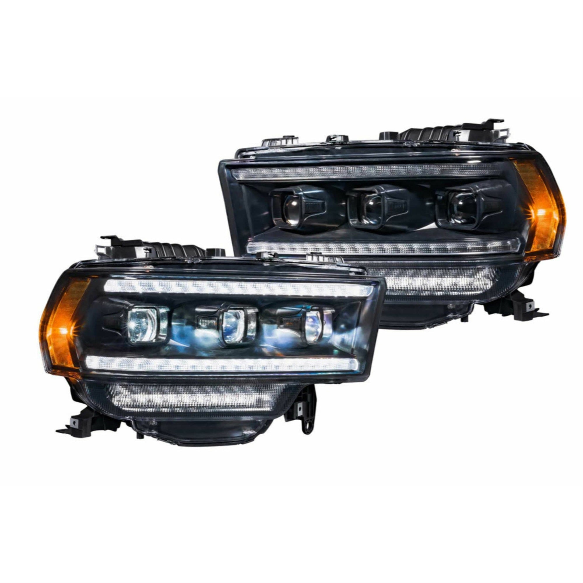 Morimoto Xb Led Headlights (White Drl) & Smoked Fog Light Assemblies (Vertical), Fits 2009-2018 Dodge Ram, Plug And Play, Dot Approved Housing, Switchback Sequential Turn Signals (1X Lf520 1X Lf291)