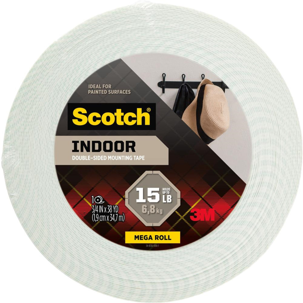 Scotch Double-Coated Foam Mounting Tape - 38 Yd Length X 0.75 Width - 1 Core - 0.06 Mil - 1 / Roll - White