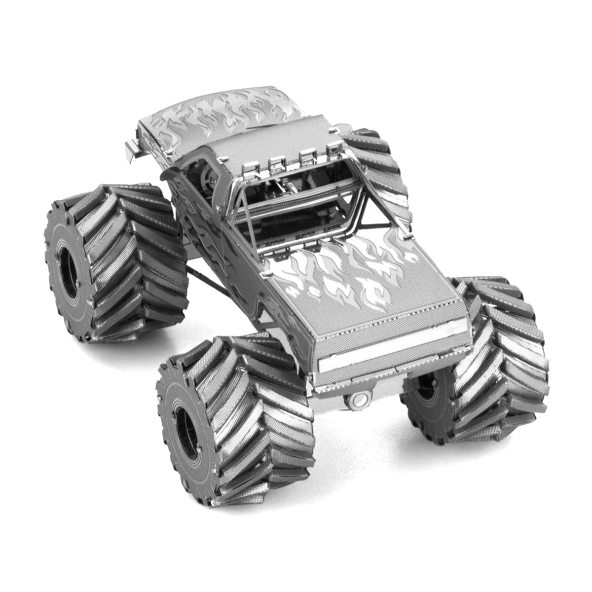 Model Kit Monster Truck With Flame Graphics (Moderate Difficulty) Steel Model By Metal Earth