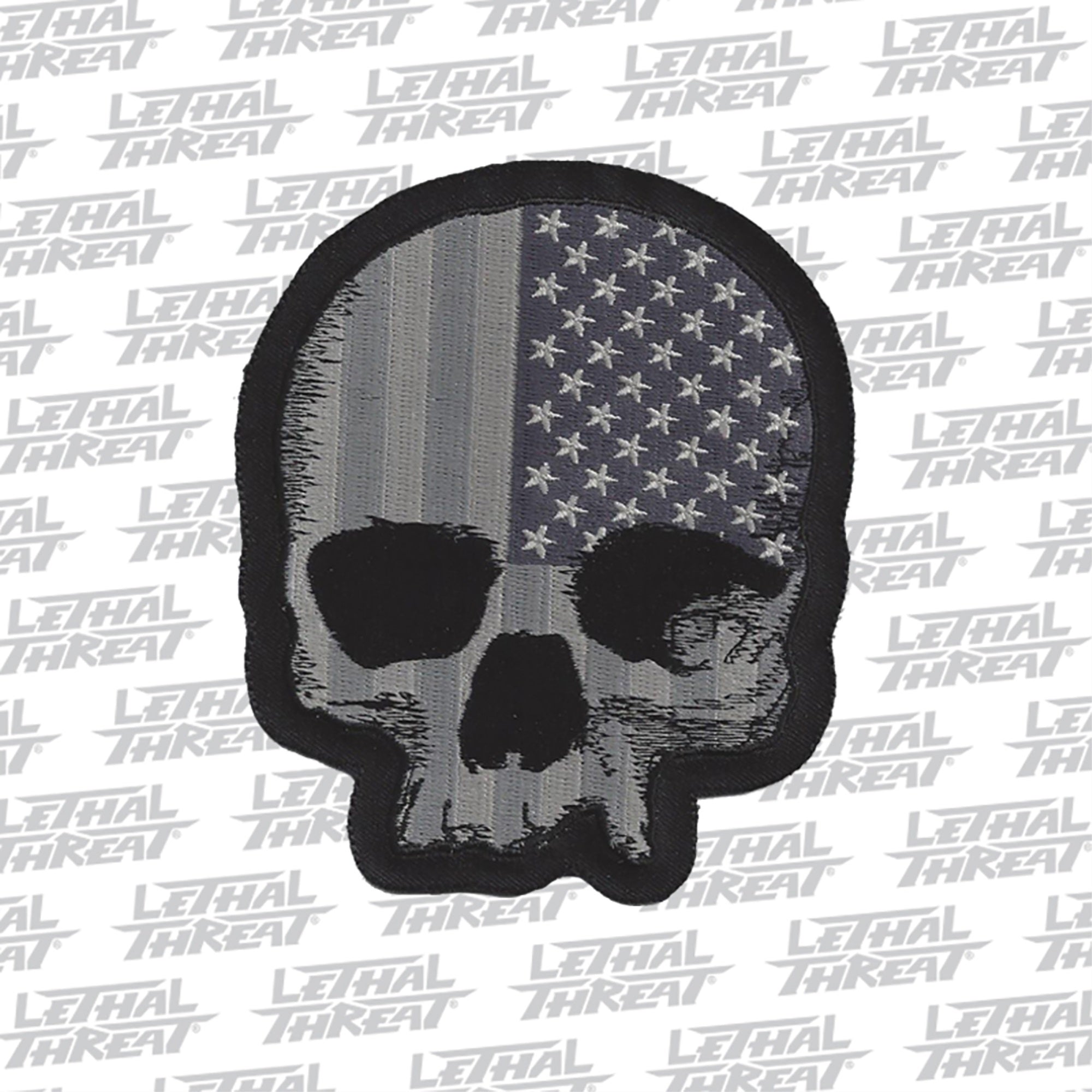 Usa Gray Skull Embroidered Patch