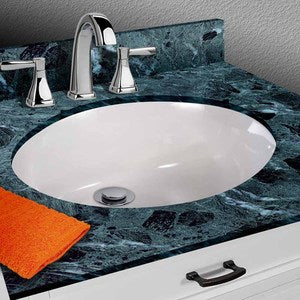 Miseno 19-1/2 Oval Undermount Bathroom Sink With Front Overflow - Bright White