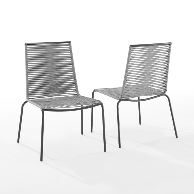 Fenton 2Pc Outdoor Wicker Stackable Chair Set- 2 Chairs