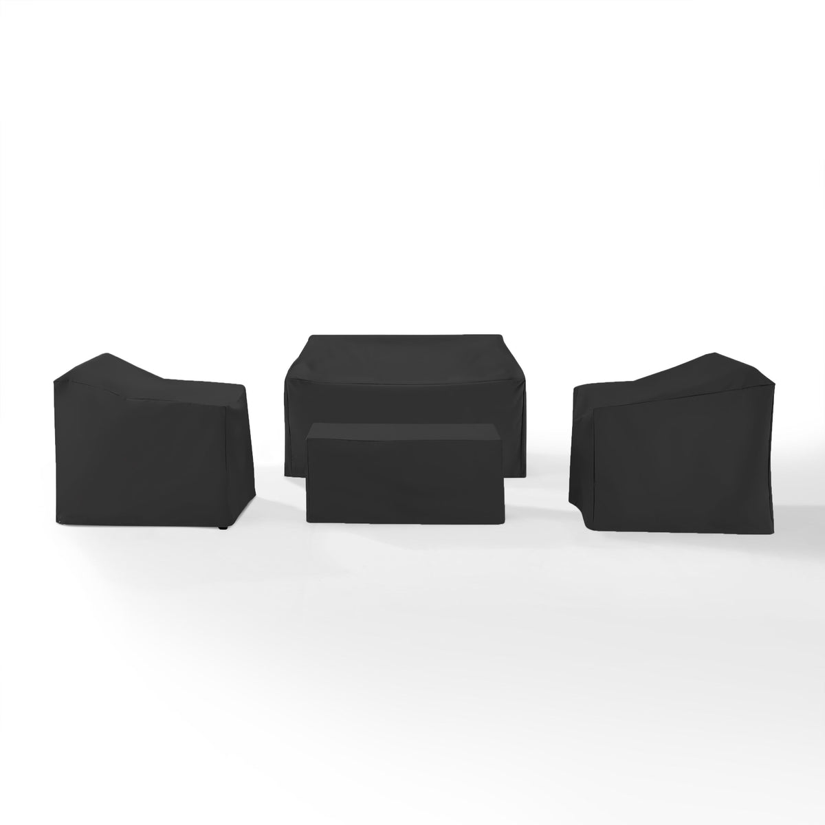 4Pc Outdoor Furniture Cover Set Black - Loveseat, 2 Chairs, & Coffee