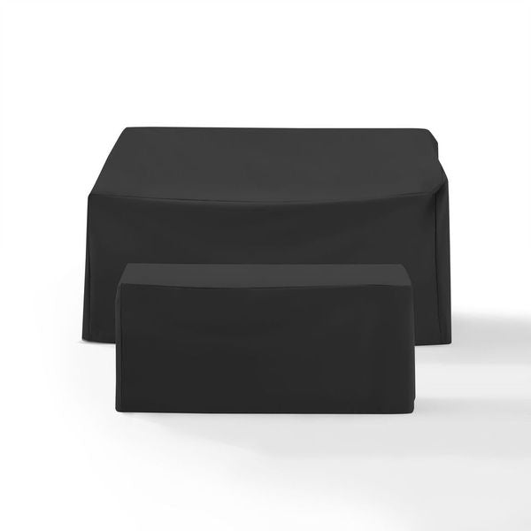 2Pc Outdoor Furniture Cover Set Black - Loveseat & Coffee Table