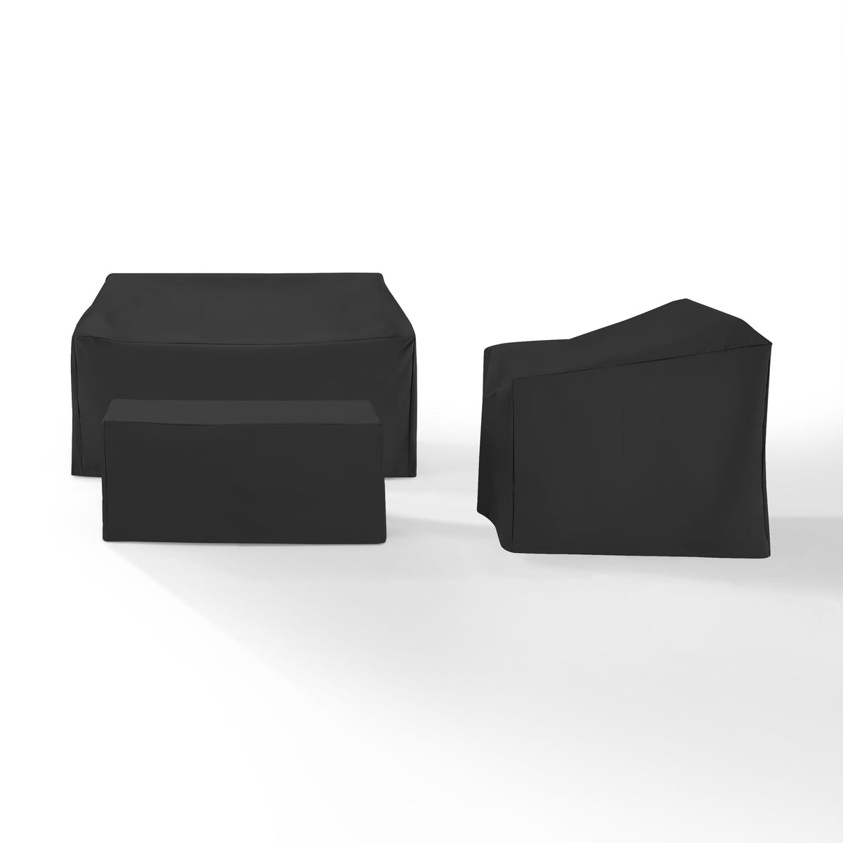 3Pc Outdoor Furniture Cover Set Black - Loveseat, Chair, & Coffee Table