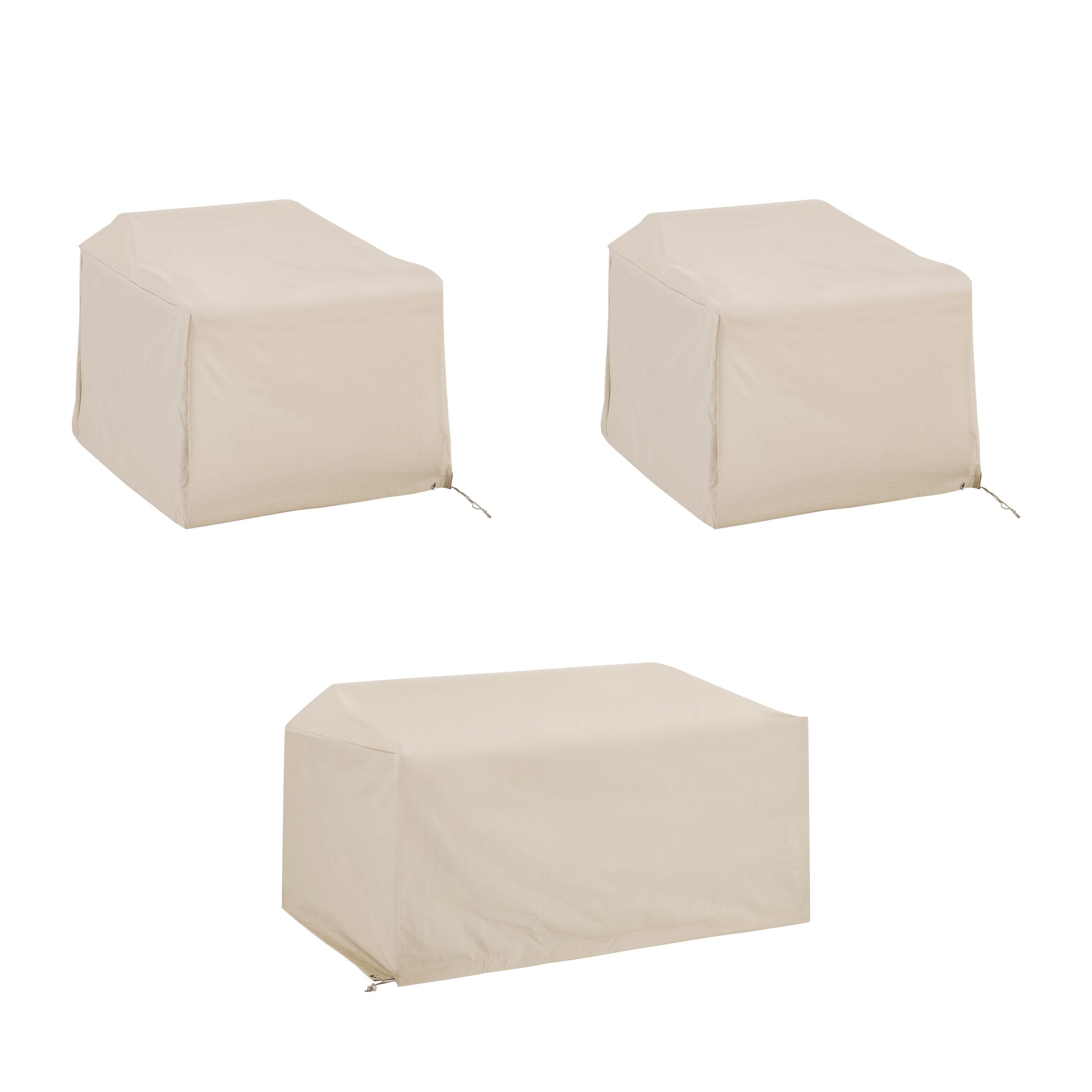 Outdoor Conversation Set Protective Cover Set - Custom-Fitted, Durable Reinforced Vinyl, All-Weather Protection - Fits Outdoor Wicker Loveseats And Chairs