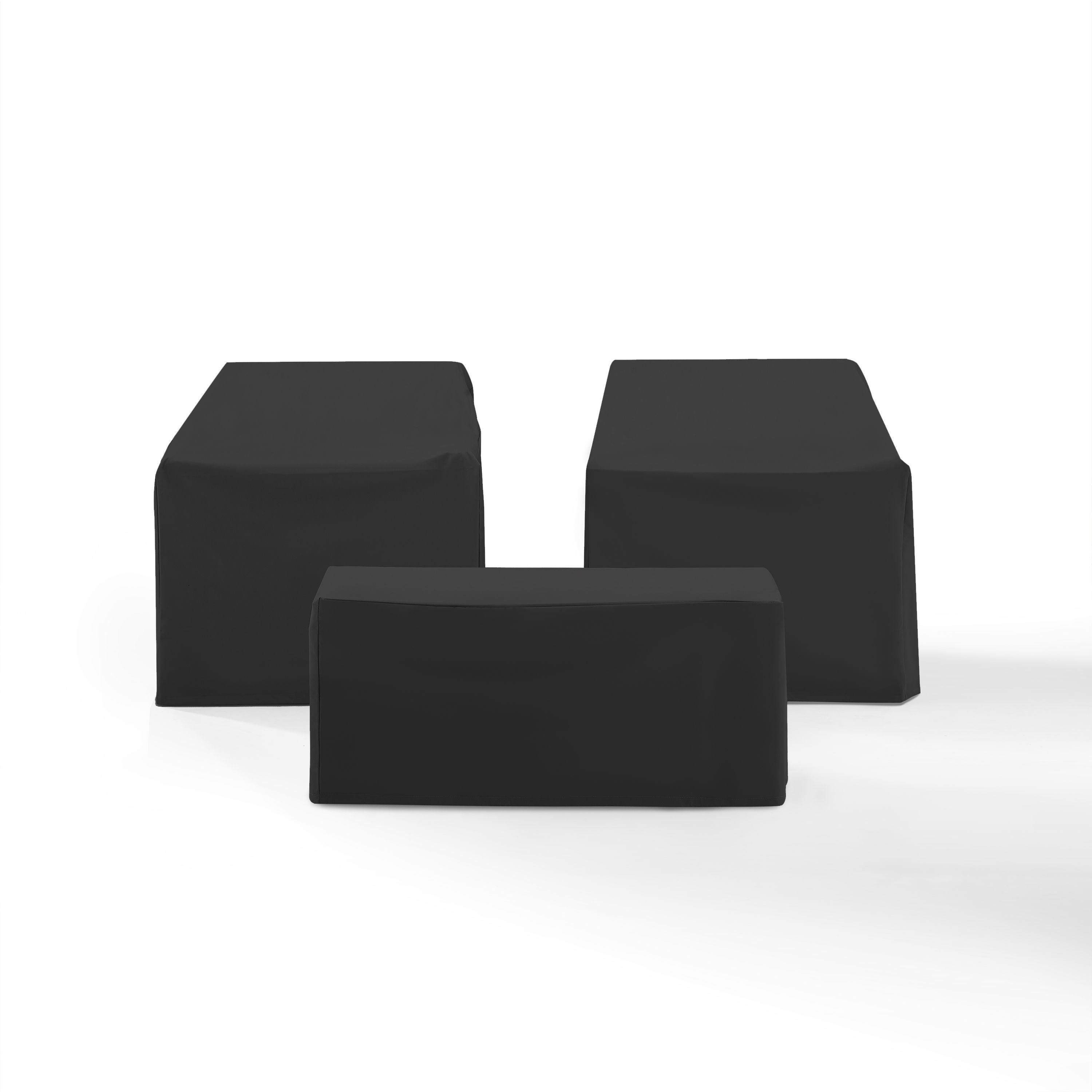 3Pc Outdoor Furniture Cover Set Black - 2 Chairs & Coffee Table