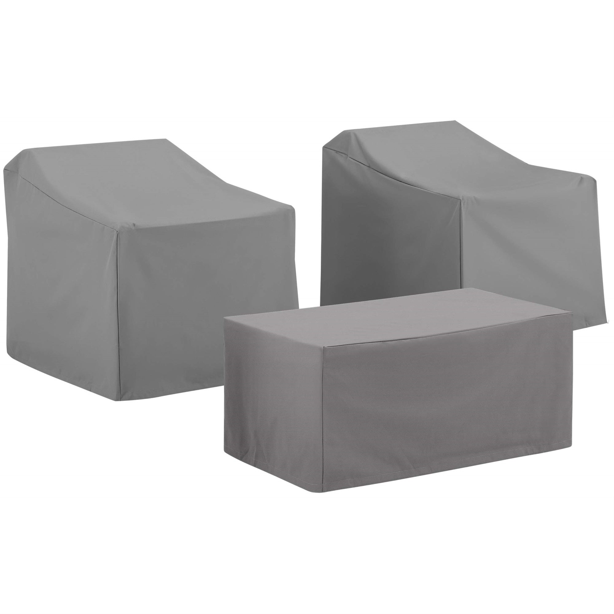 Casafoyer Furniture Patio Furniture Covers, Waterproof 3-Piece Cover Set For Outdoor Chairs And Coffee Table, Gray