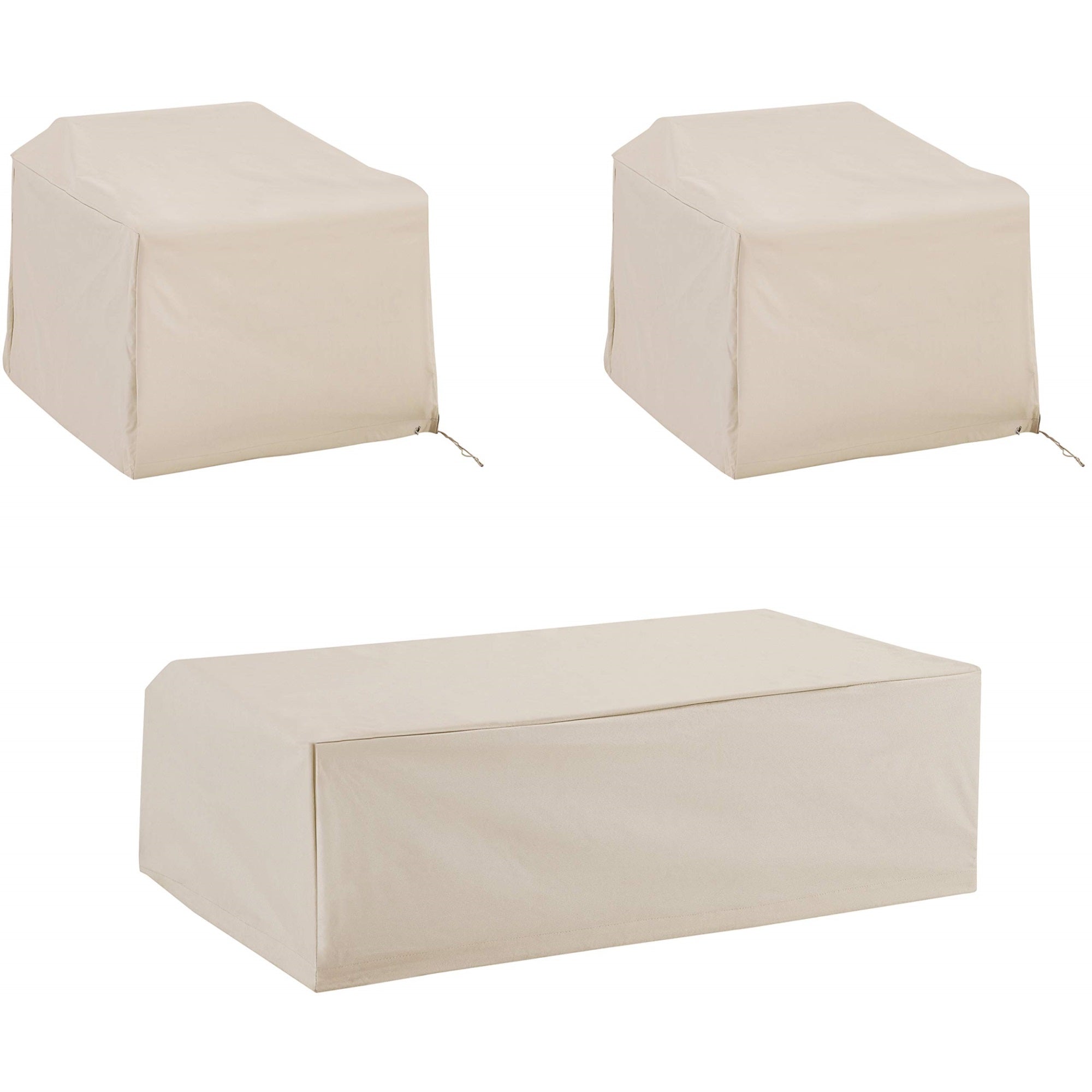 Casafoyer Furniture Patio Furniture Covers, Waterproof 3-Piece Cover Set For Outdoor Chairs And Coffee Table, Tan