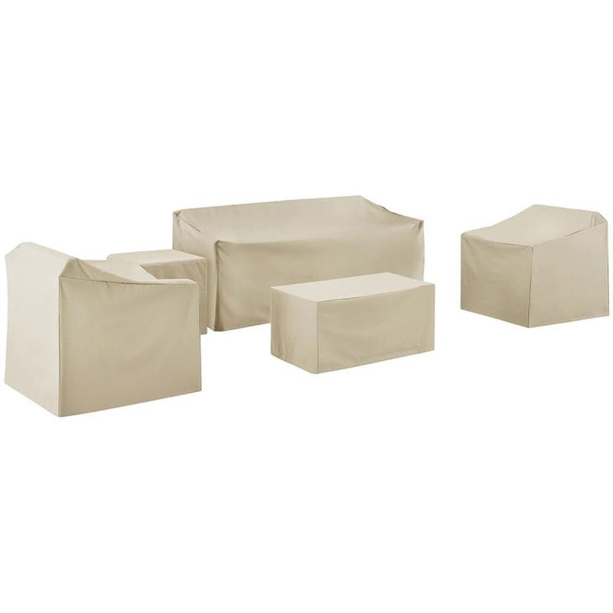Casafoyer Furniture Patio Furniture Covers, Waterproof 5-Piece Cover Set For Outdoor Sofa, Chairs, And Tables, Tan