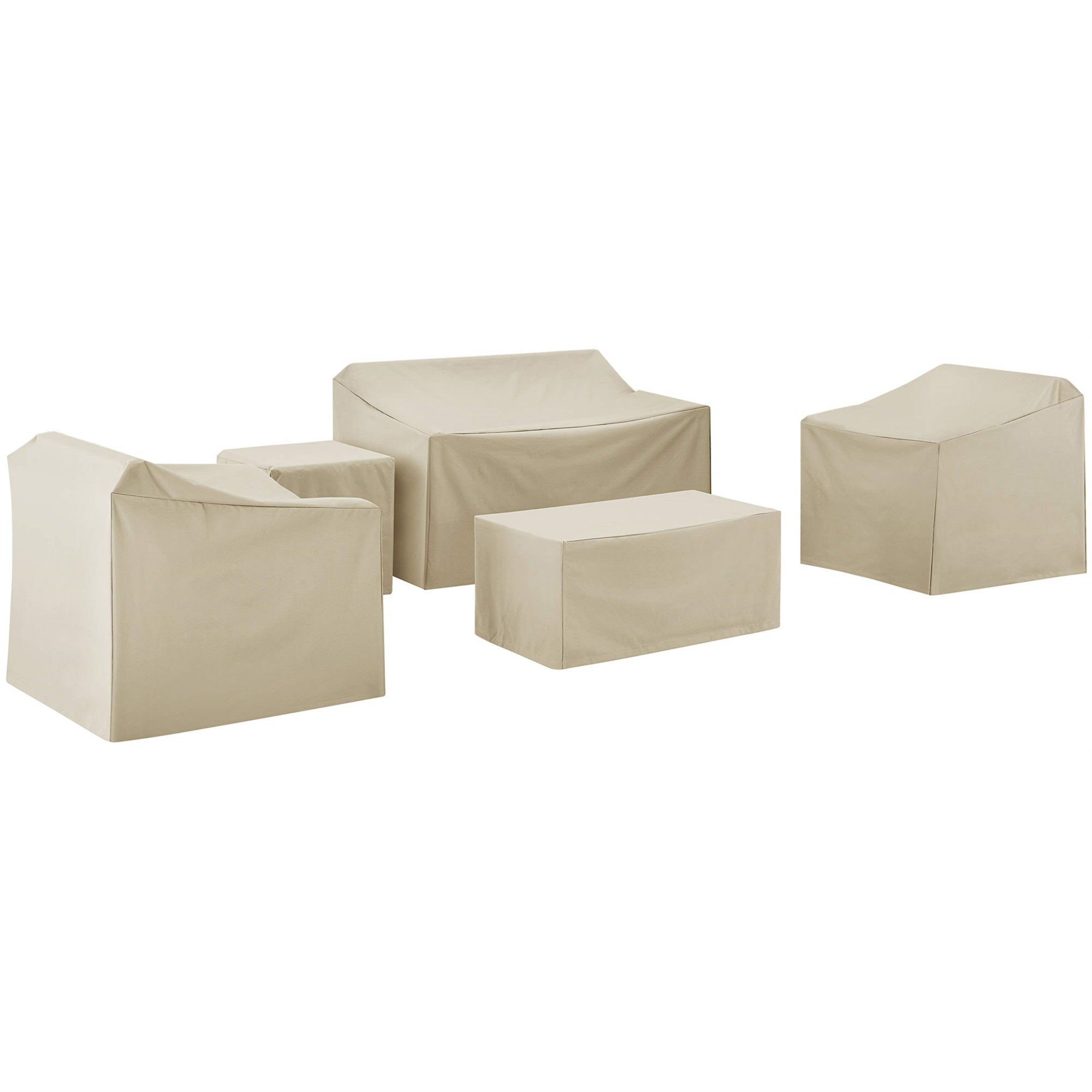 Casafoyer Furniture Patio Furniture Covers, Waterproof 5-Piece Cover Set For Outdoor Loveseat, Chairs, Tables, Tan