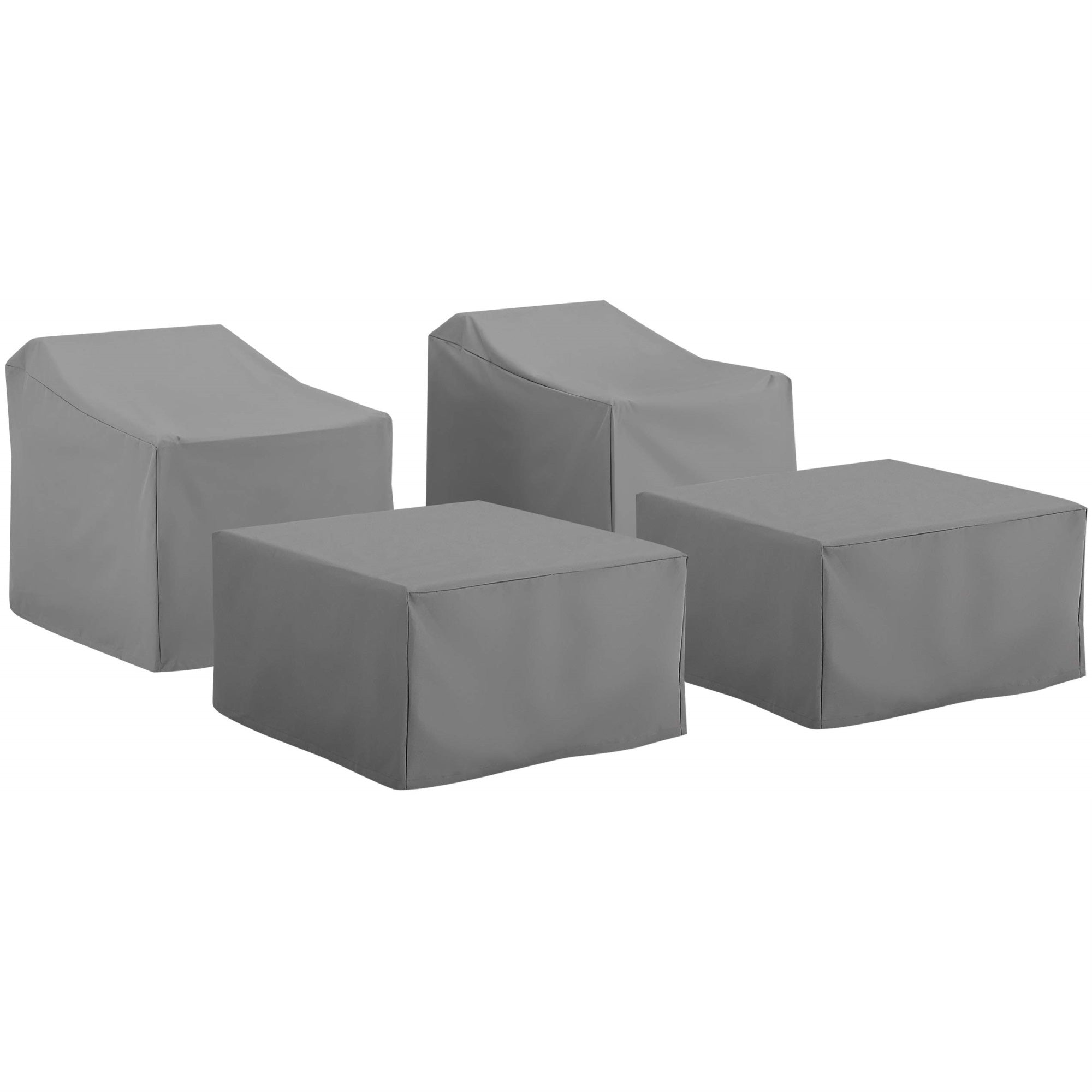 Casafoyer Furniture Patio Furniture Covers, Waterproof 4-Piece Cover Set For Outdoor Chairs And Ottomans, Gray
