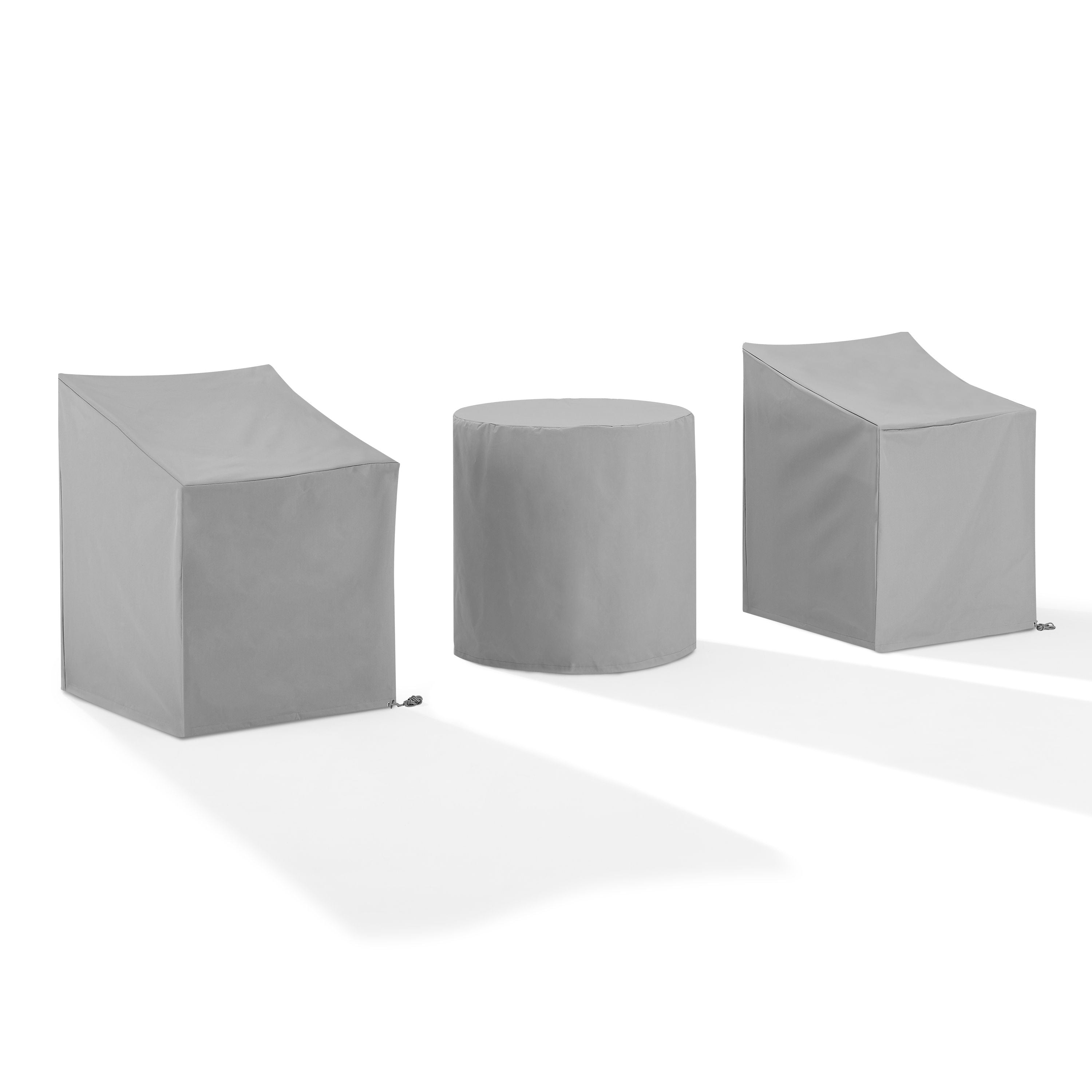 3 Piece Outdoor Bistro Furniture Cover Set Gray - 2 Dining Arm Chairs & 1 Bistro Table