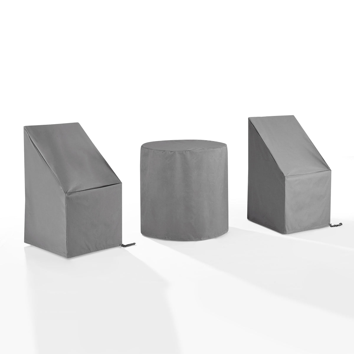 3 Piece Outdoor Bistro Furniture Cover Set Gray - 2 Dining Side Chairs & 1 Bistro Table