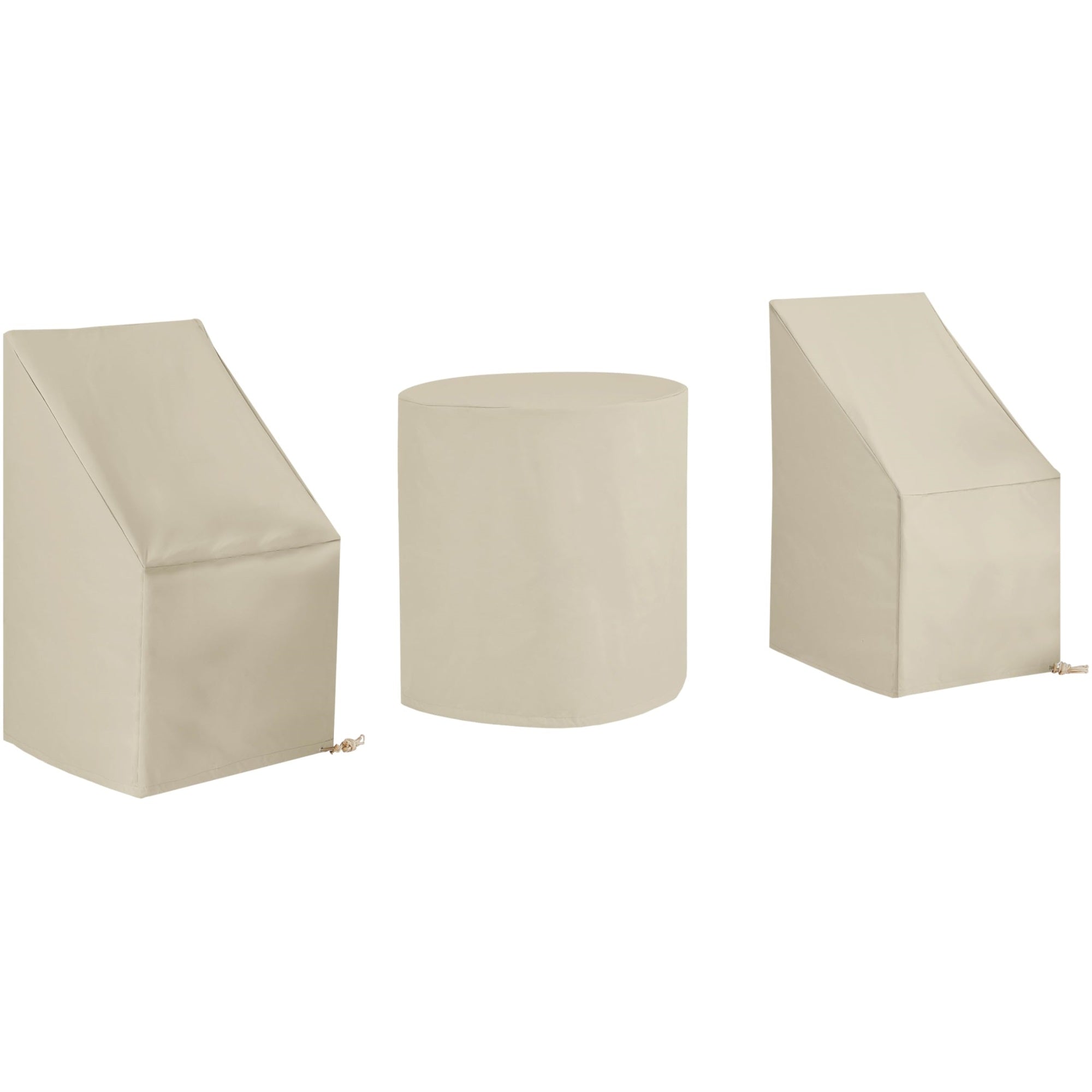Casafoyer Furniture Patio Furniture Covers, Waterproof 3-Piece Cover Set For Outdoor Chairs And Bistro Table, Tan