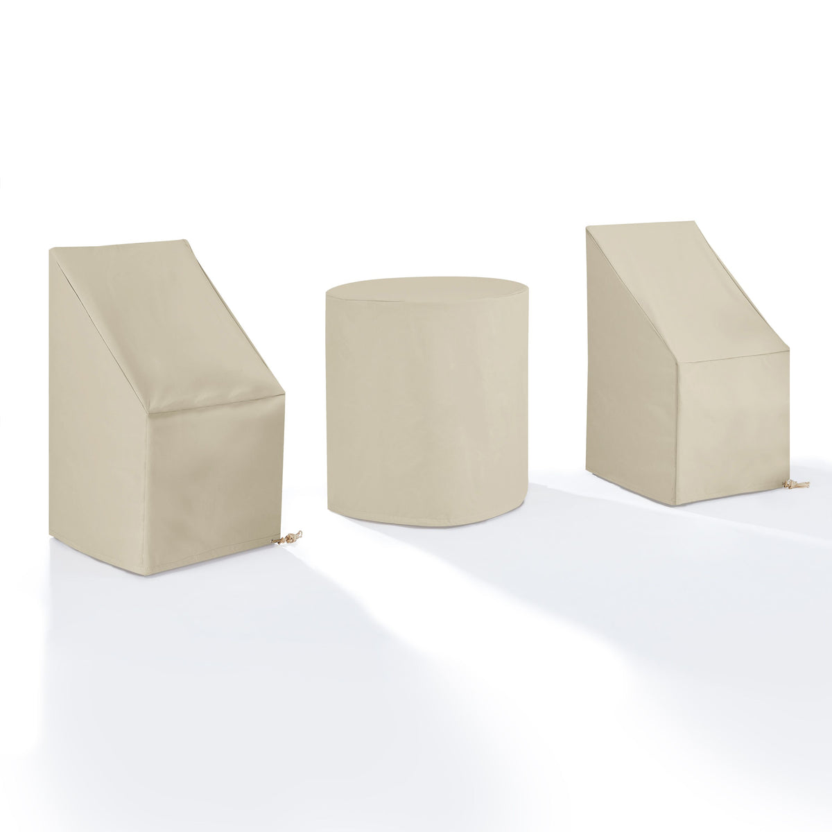 3 Piece Outdoor Bistro Furniture Cover Set Tan - 2 Dining Side Chairs & 1 Bistro Table
