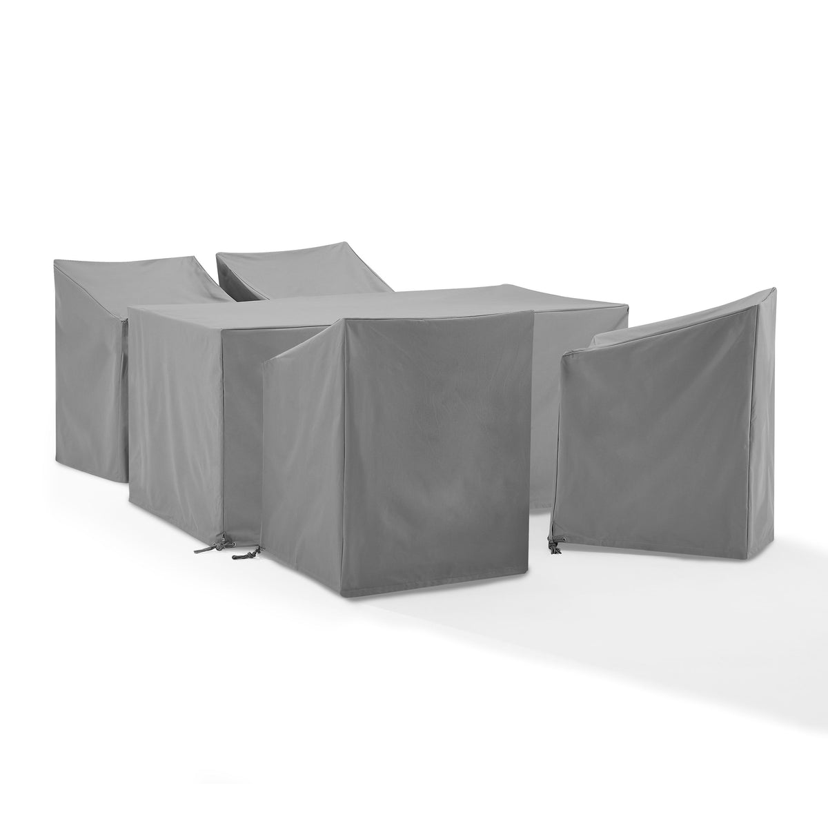 5 Piece Outdoor Dining Furniture Cover Set Gray - 4 Dining Arm Chairs & 1 Dining Table